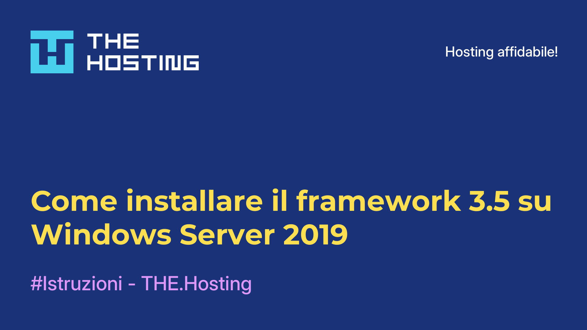 Come installare il framework 3.5 su Windows Server 2019