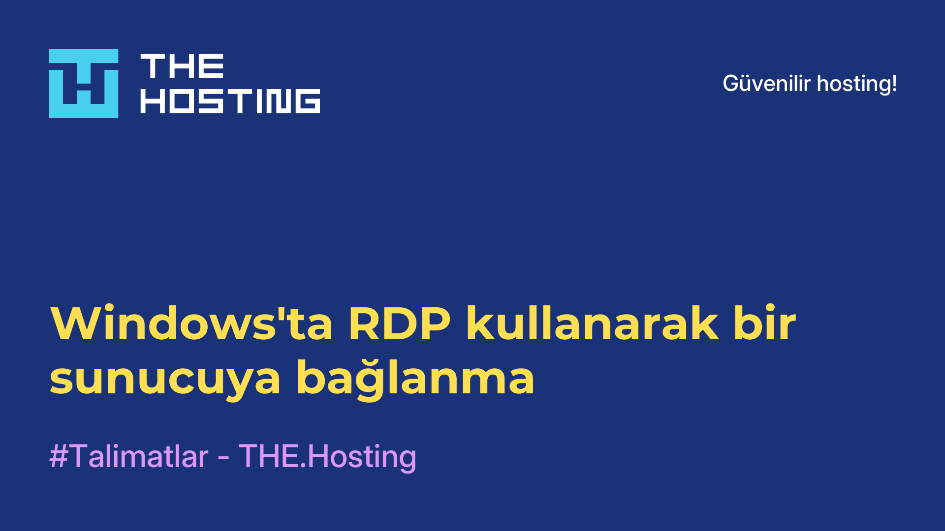 Windows'ta RDP kullanarak bir sunucuya bağlanma