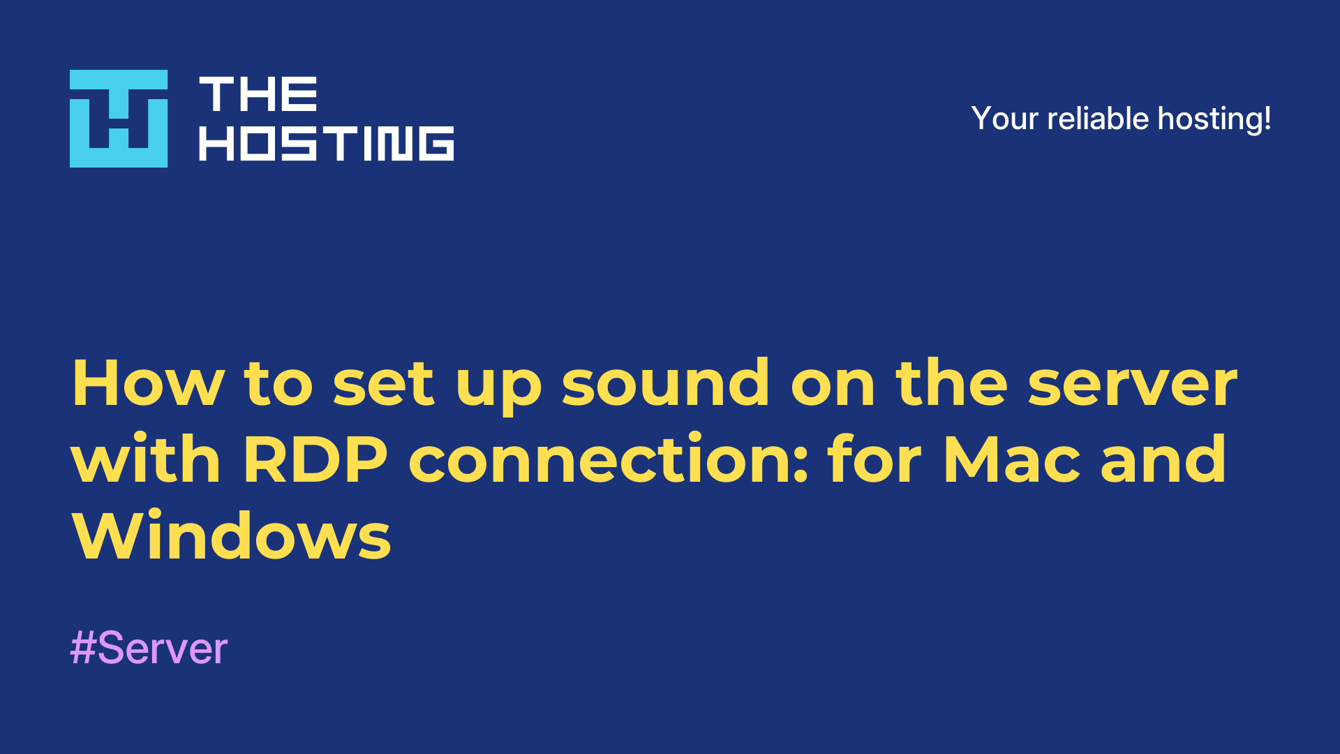 How to set up sound on the server with RDP connection: for Mac and Windows