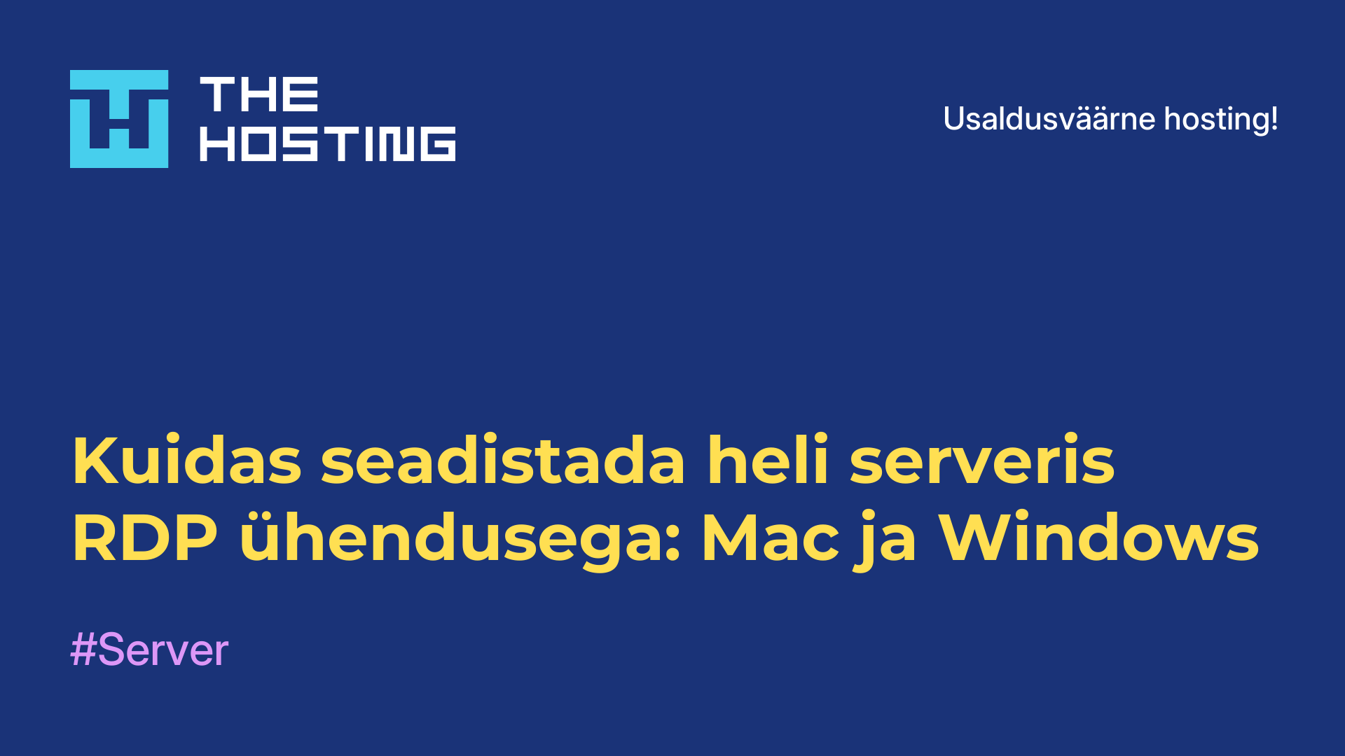 Kuidas seadistada heli serveris RDP-ühendusega: Mac ja Windows