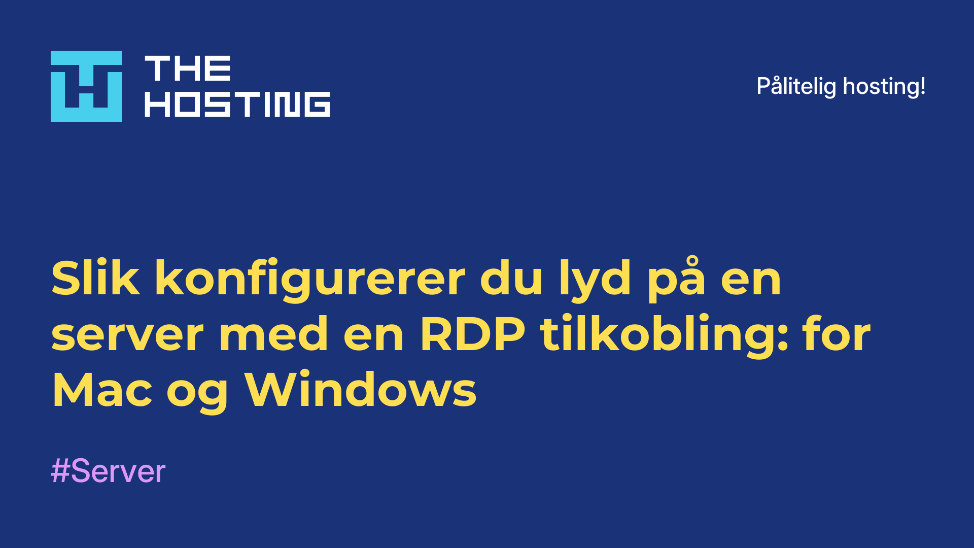Slik konfigurerer du lyd på en server med en RDP-tilkobling: for Mac og Windows
