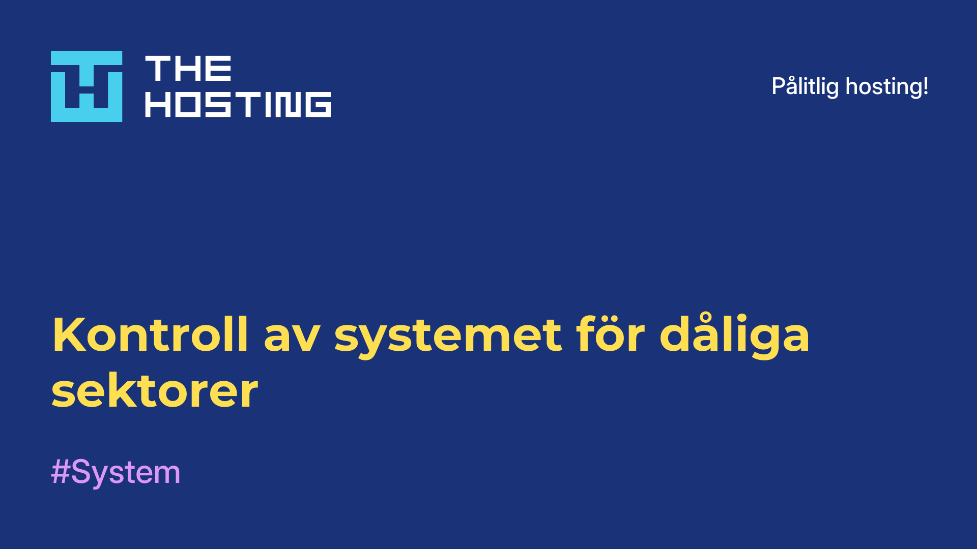 Kontroll av systemet för dåliga sektorer