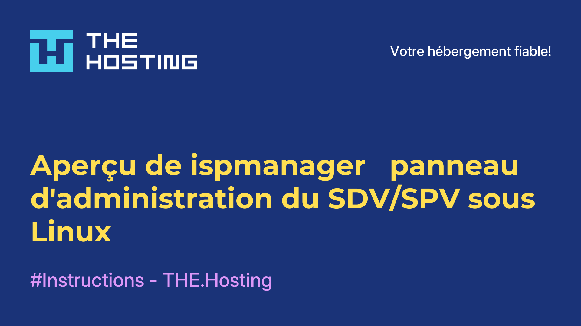 Aperçu de ispmanager - panneau d'administration du SDV/SPV sous Linux