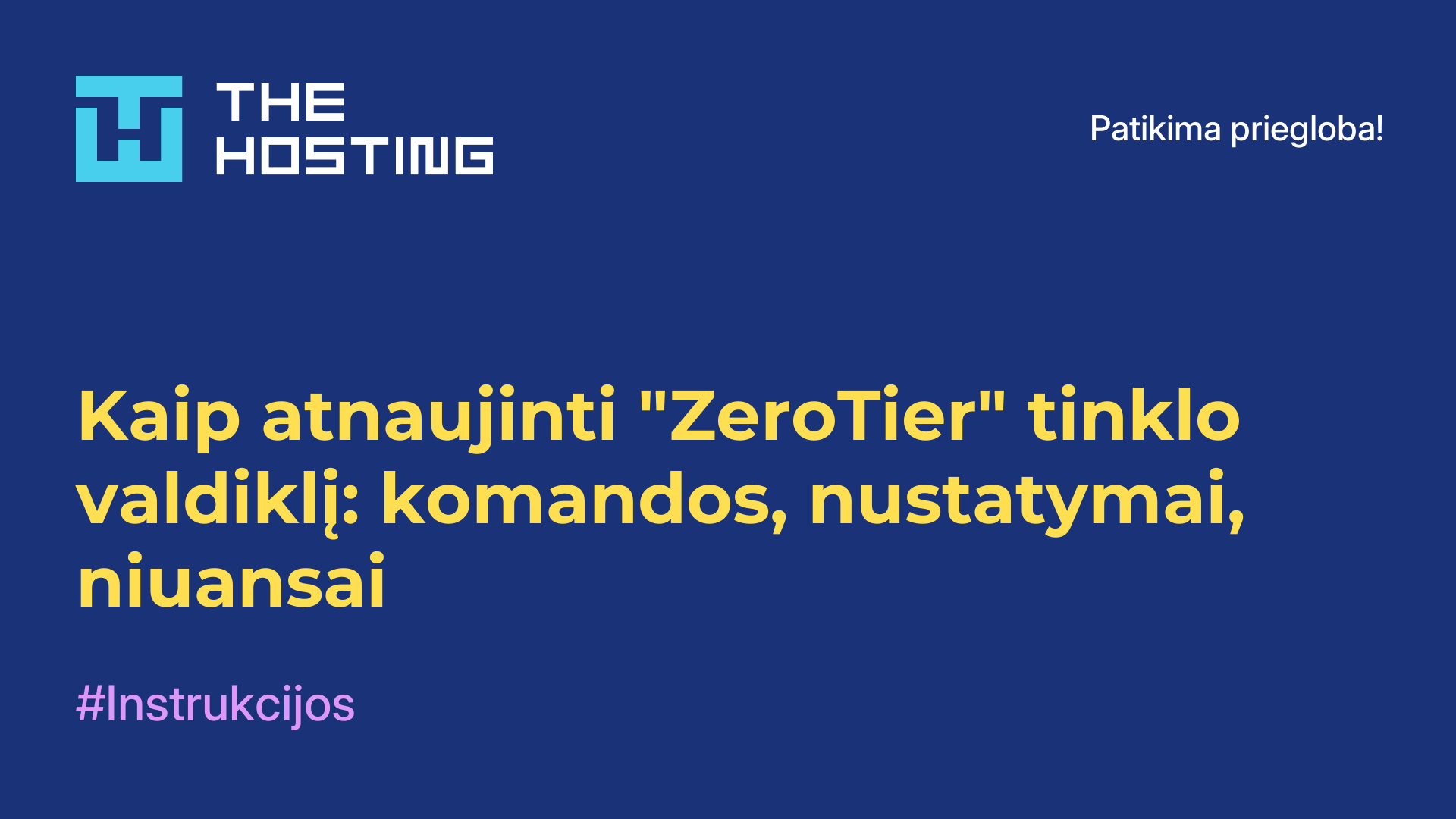 Kaip atnaujinti "ZeroTier" tinklo valdiklį: komandos, nustatymai, niuansai