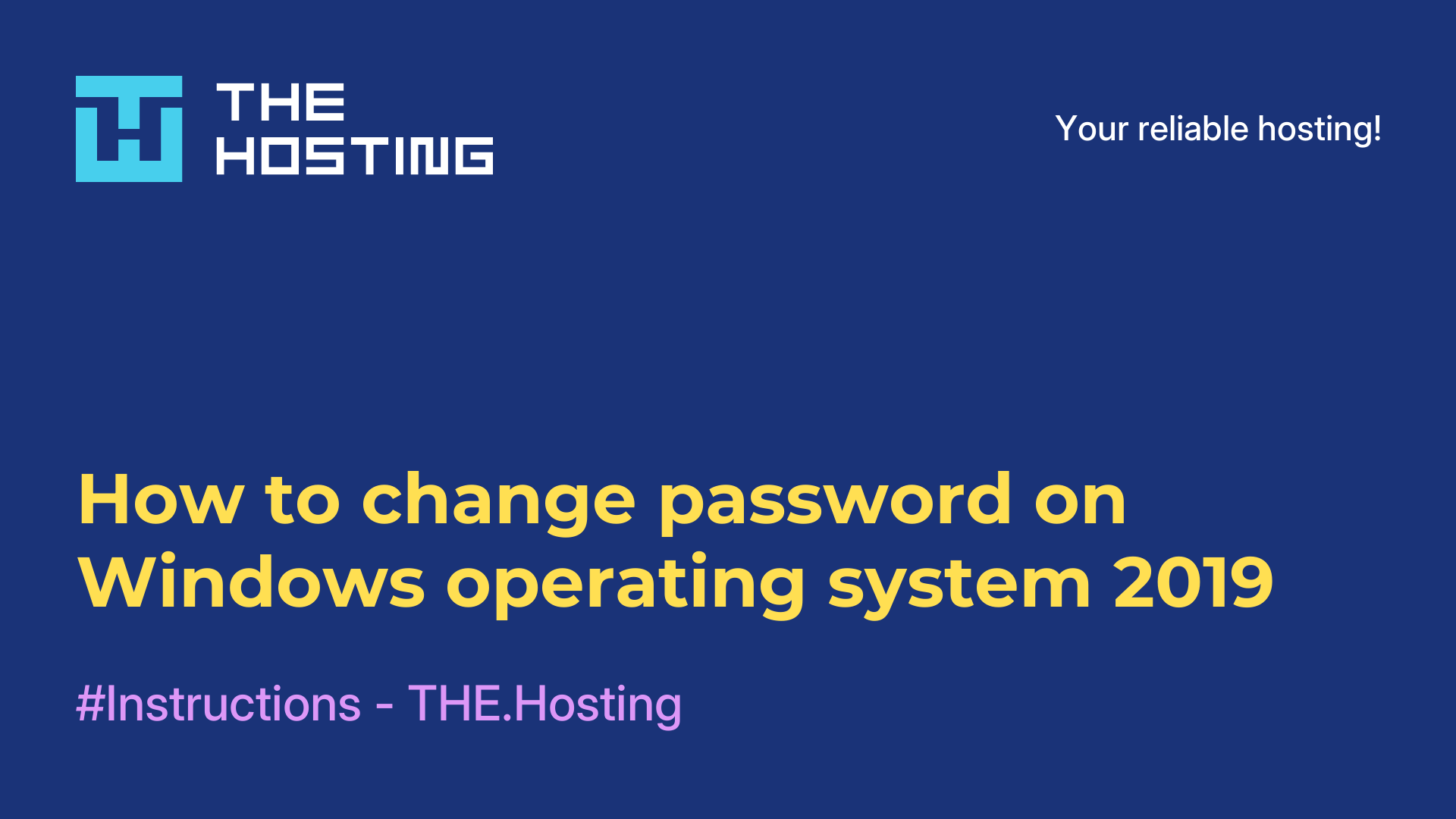 How to change password on Windows operating system 2019