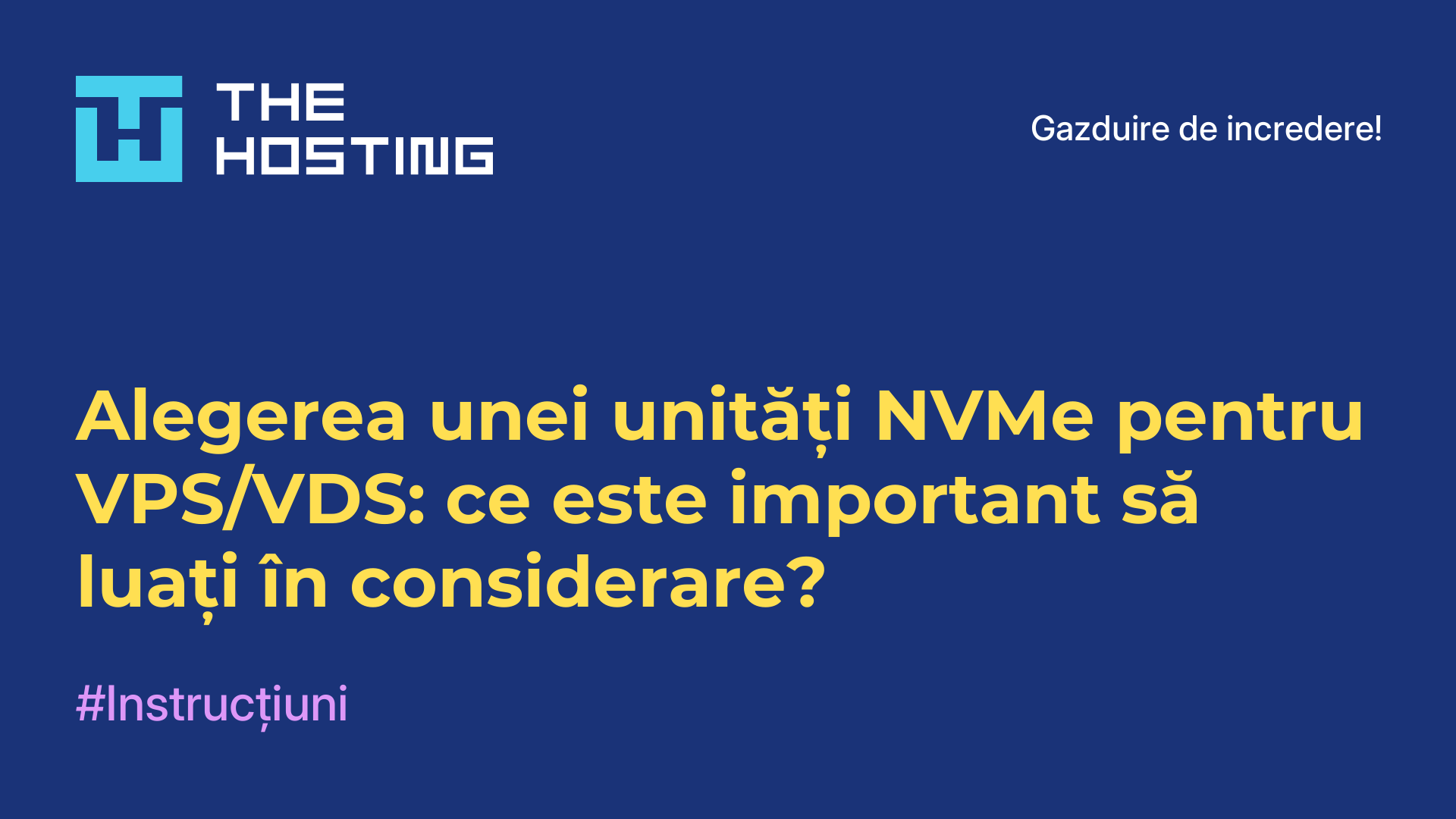 Alegerea unei unități NVMe pentru VPS/VDS: ce este important să luați în considerare?