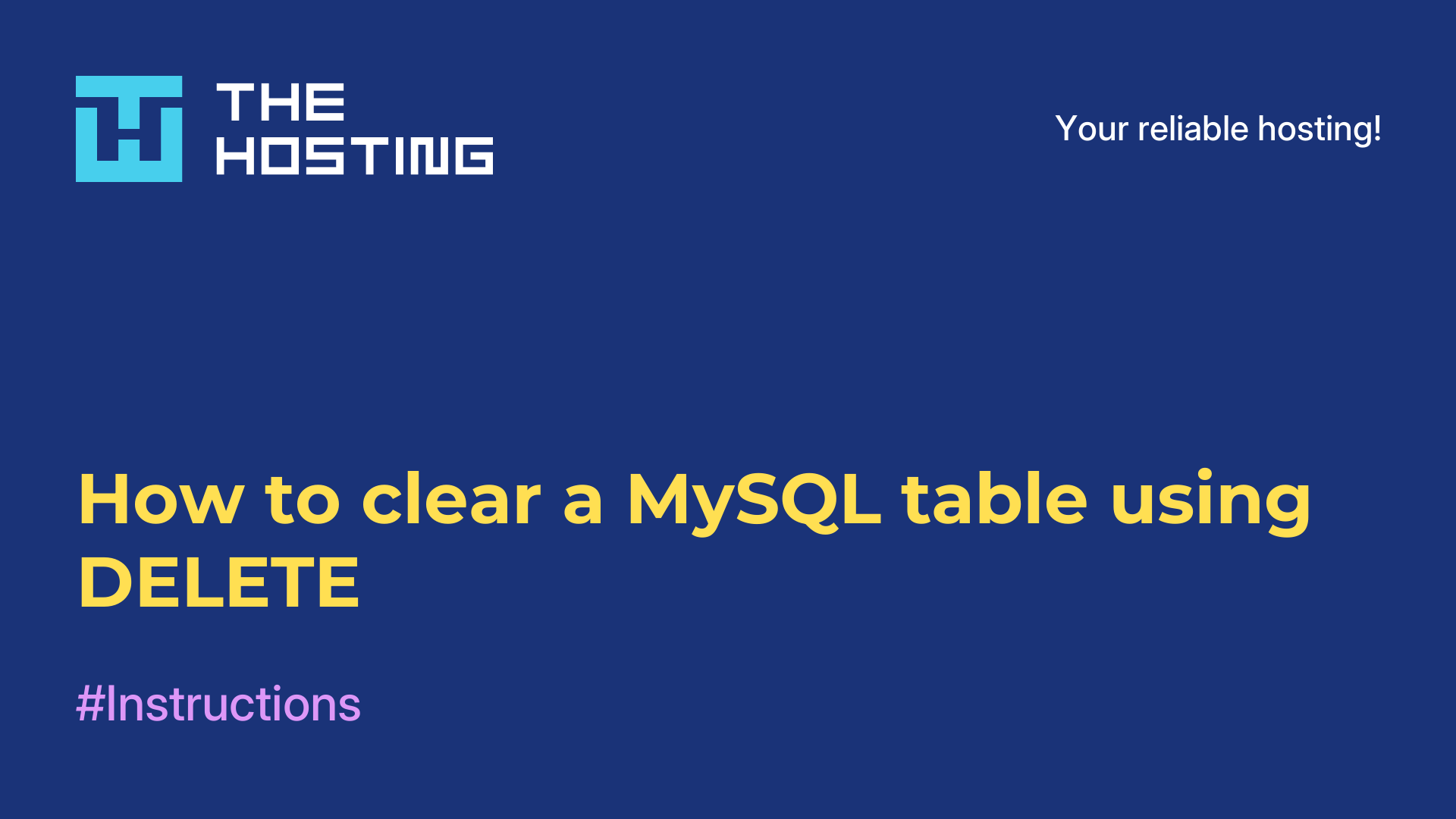 How to clear a MySQL table using DELETE