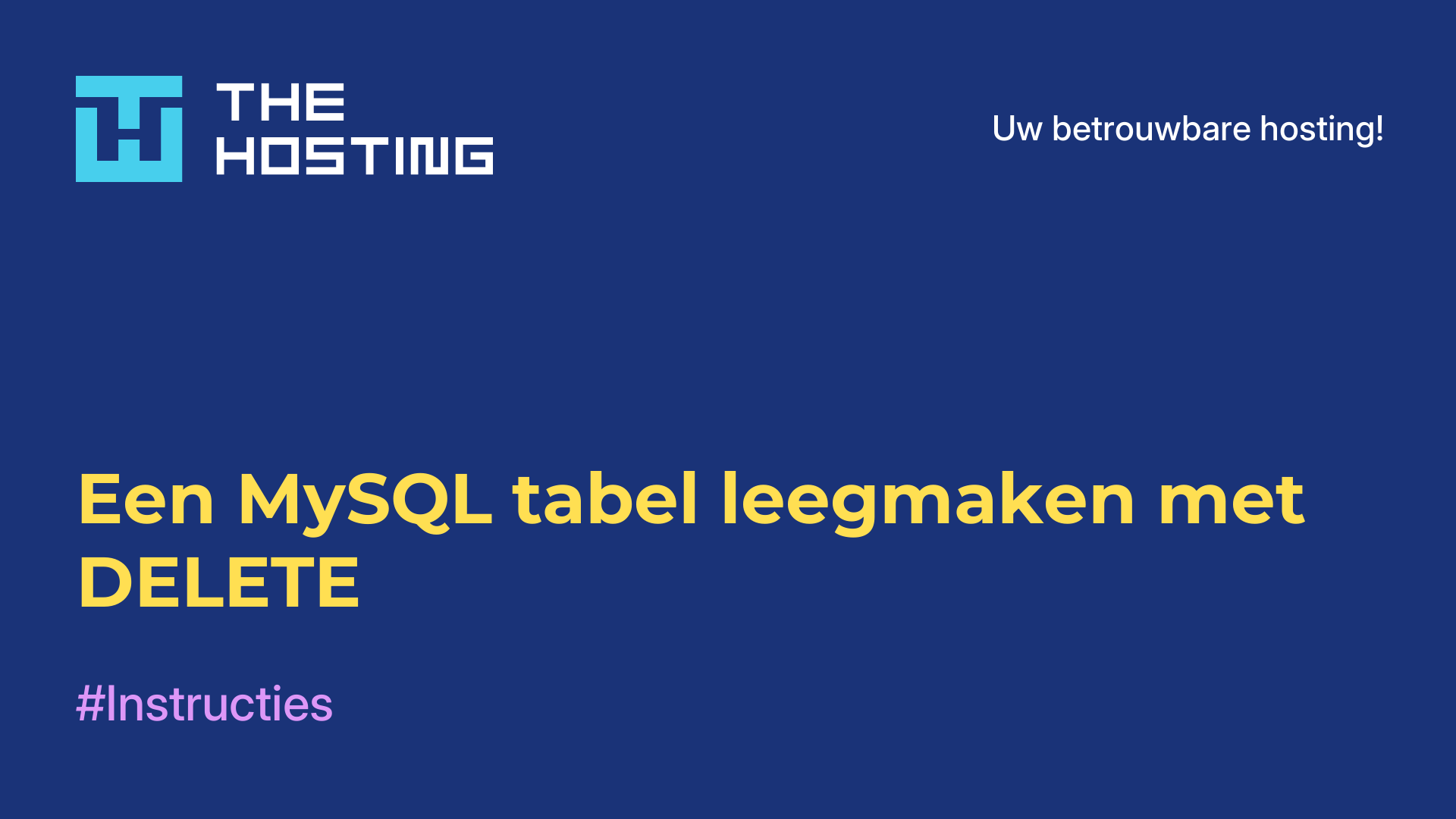 Een MySQL-tabel leegmaken met DELETE
