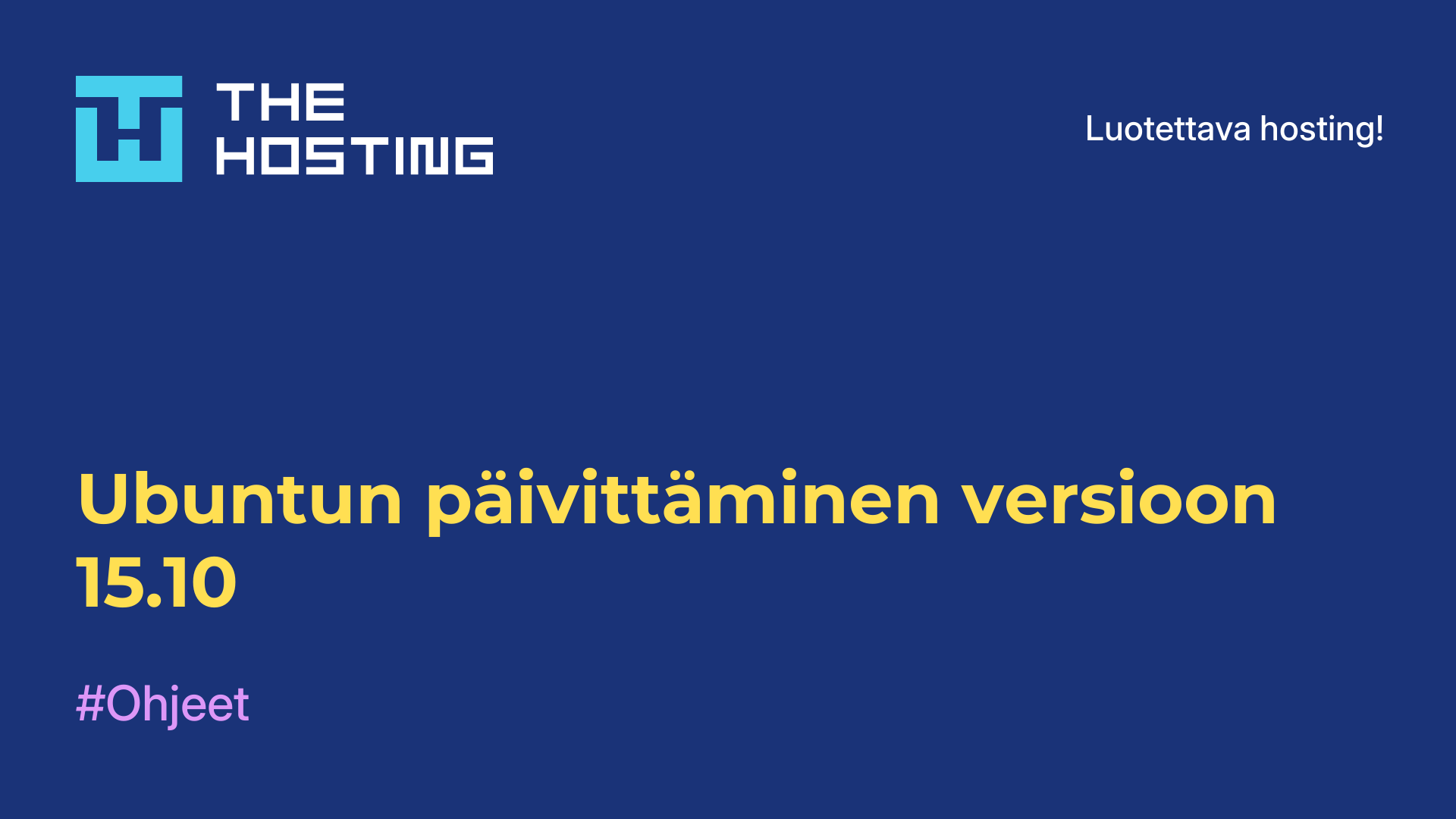 Ubuntun päivittäminen versioon 15.10