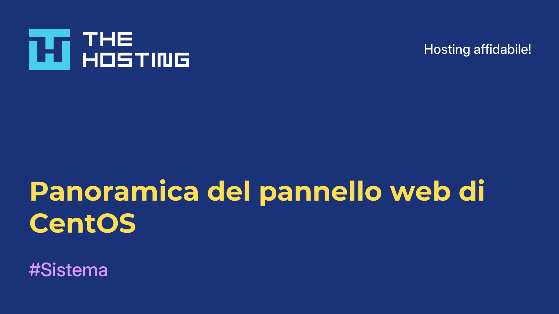 Panoramica del pannello web di CentOS