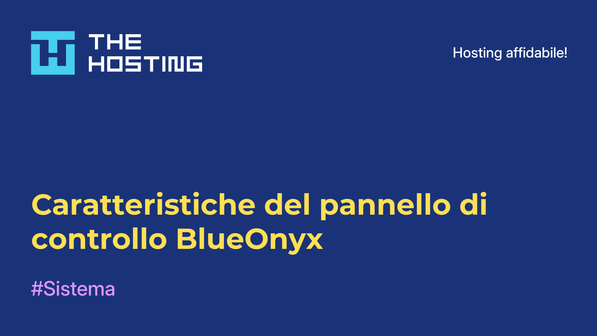 Caratteristiche del pannello di controllo BlueOnyx