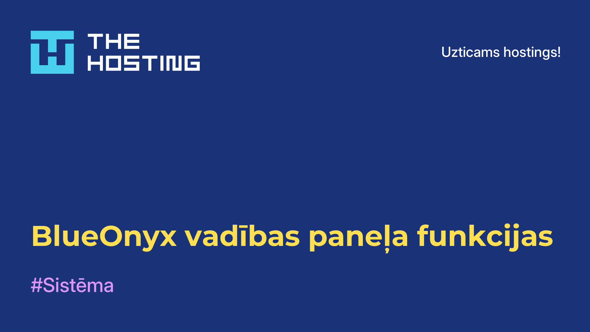 BlueOnyx vadības paneļa funkcijas