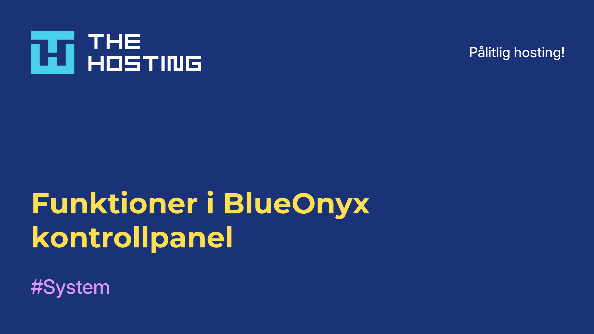 Funktioner i BlueOnyx kontrollpanel