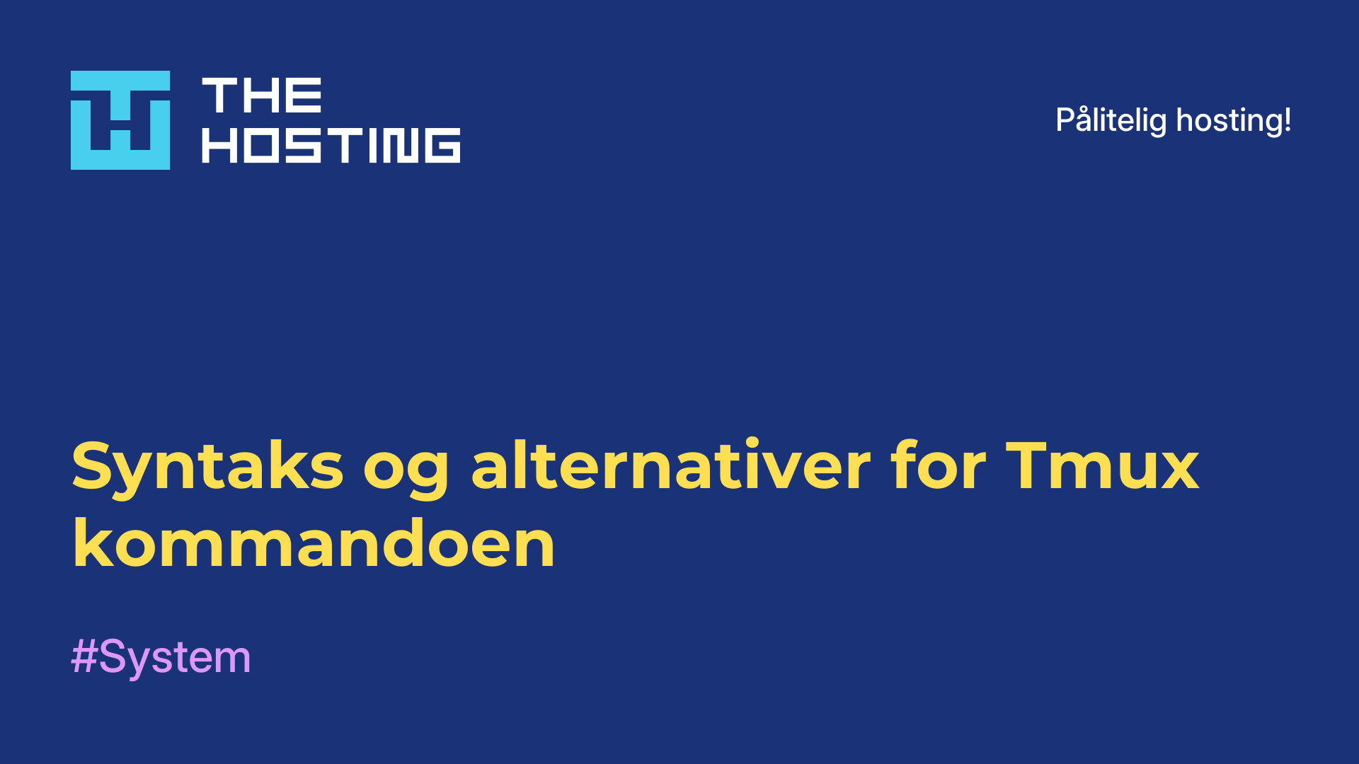 Syntaks og alternativer for Tmux-kommandoen