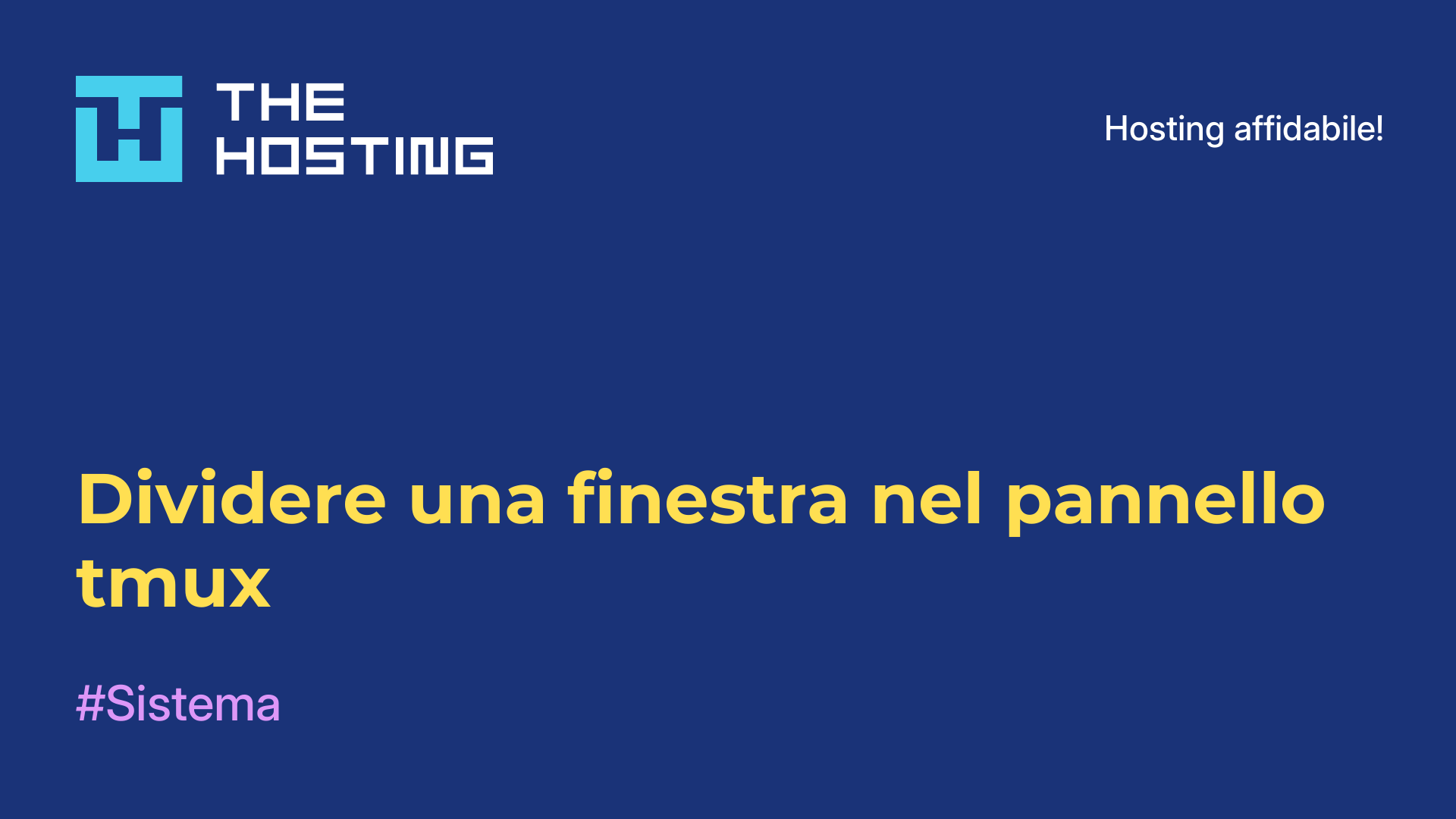 Dividere una finestra nel pannello tmux