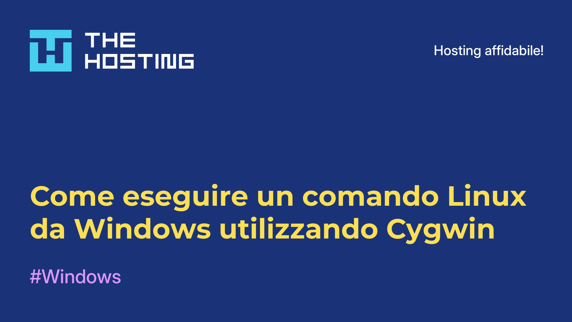 Come eseguire un comando Linux da Windows utilizzando Cygwin