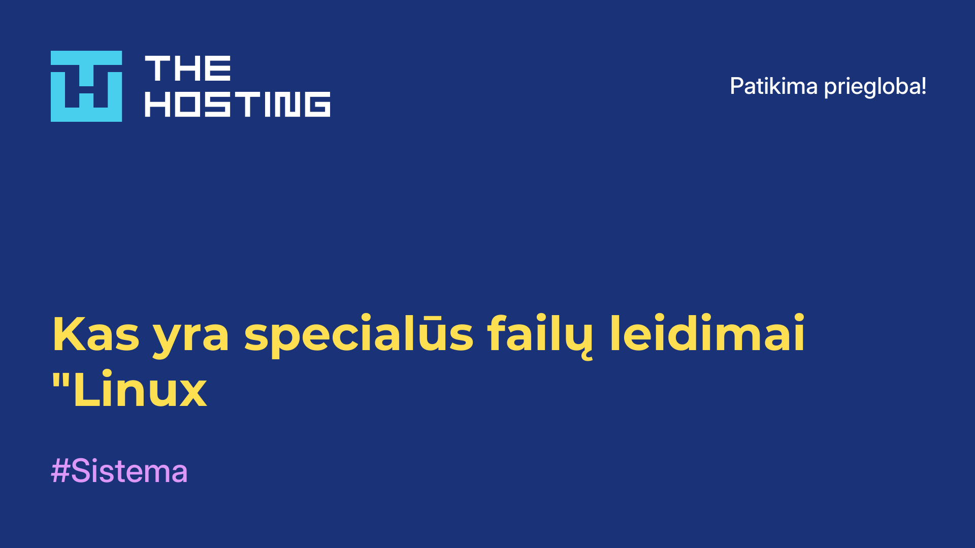 Kas yra specialūs failų leidimai "Linux