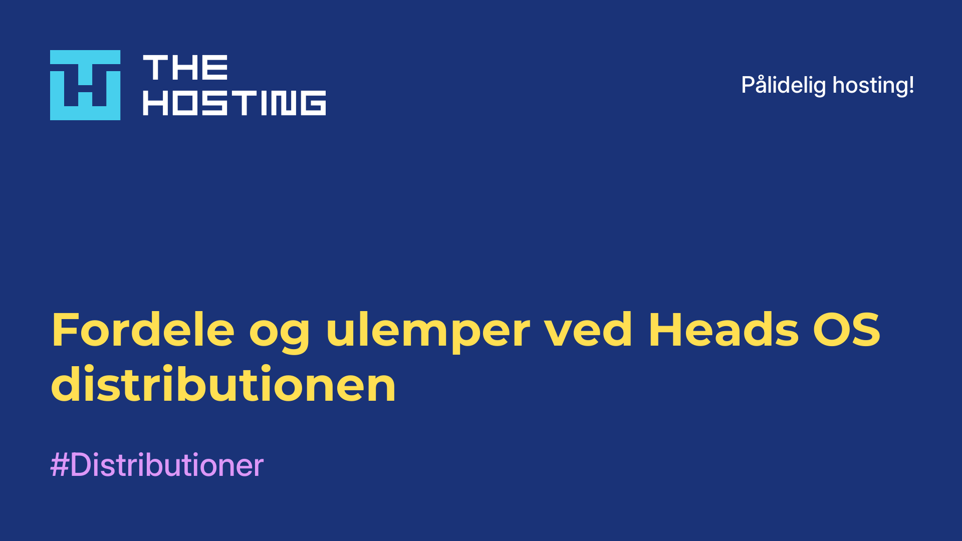 Fordele og ulemper ved Heads OS-distributionen
