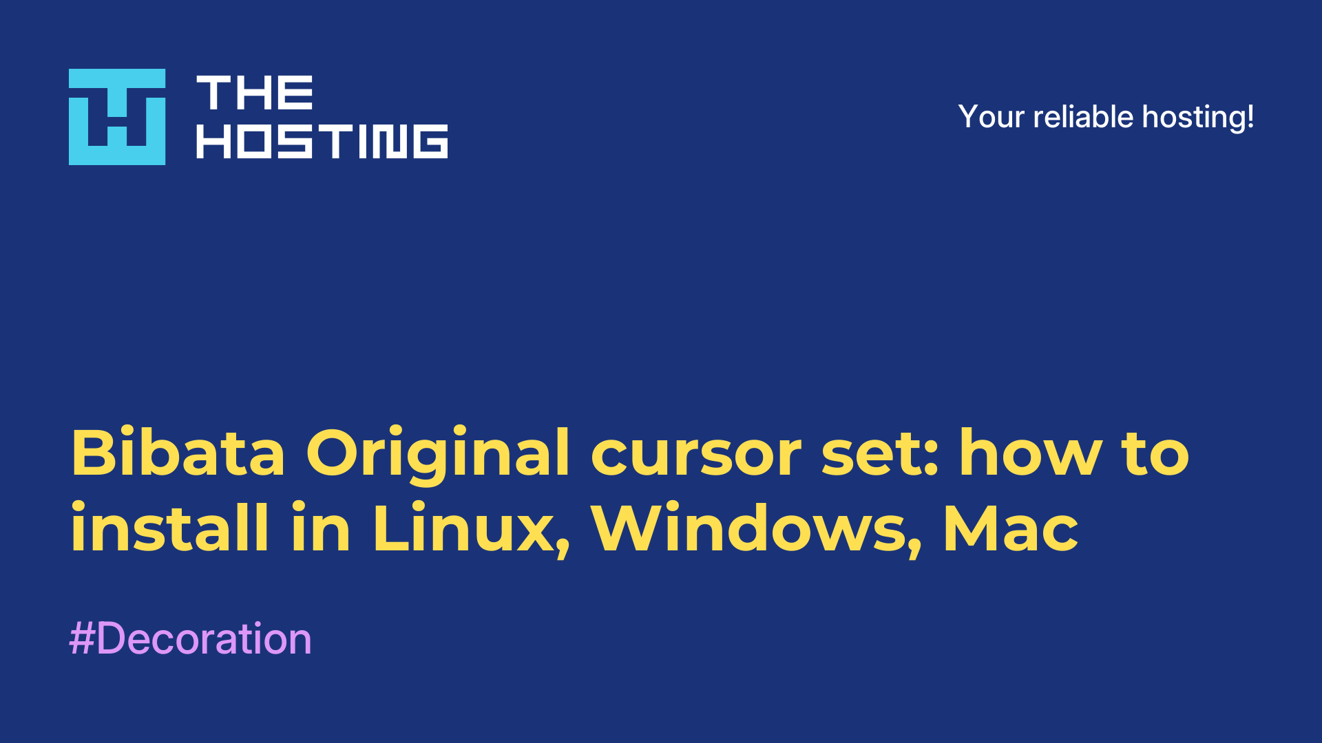 Bibata Original cursor set: how to install in Linux, Windows, Mac