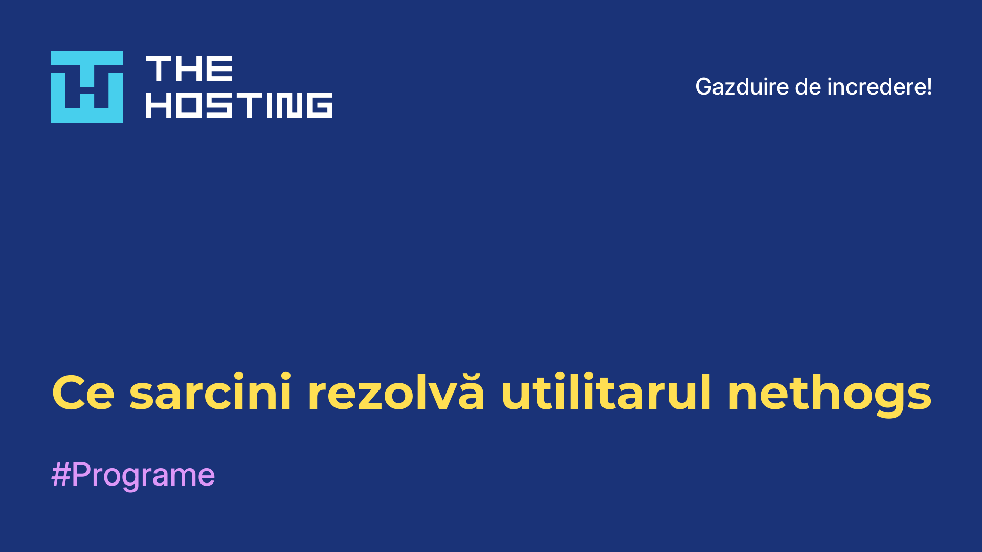 Ce sarcini rezolvă utilitarul nethogs