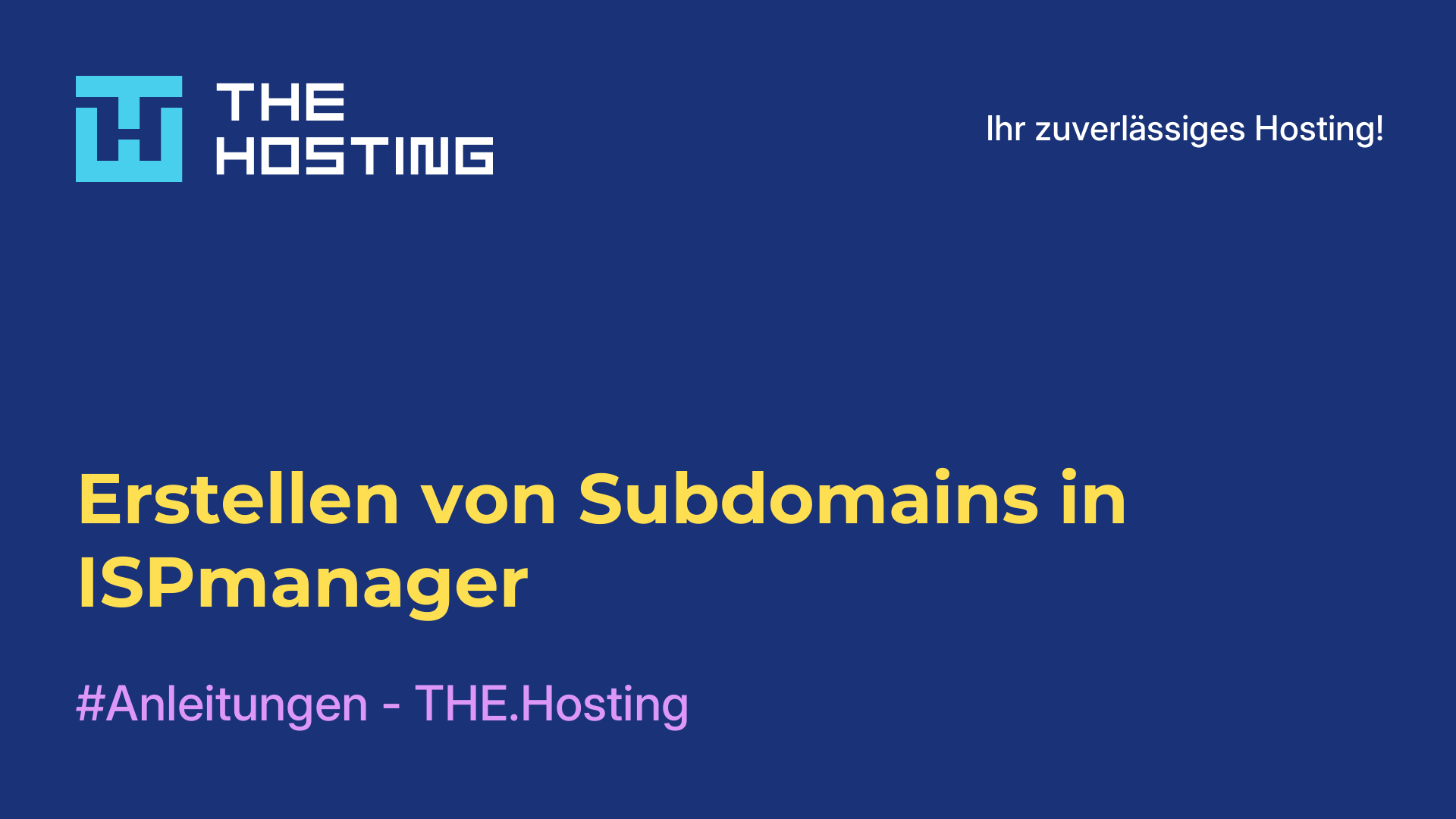 Erstellen von Subdomains in ISPmanager