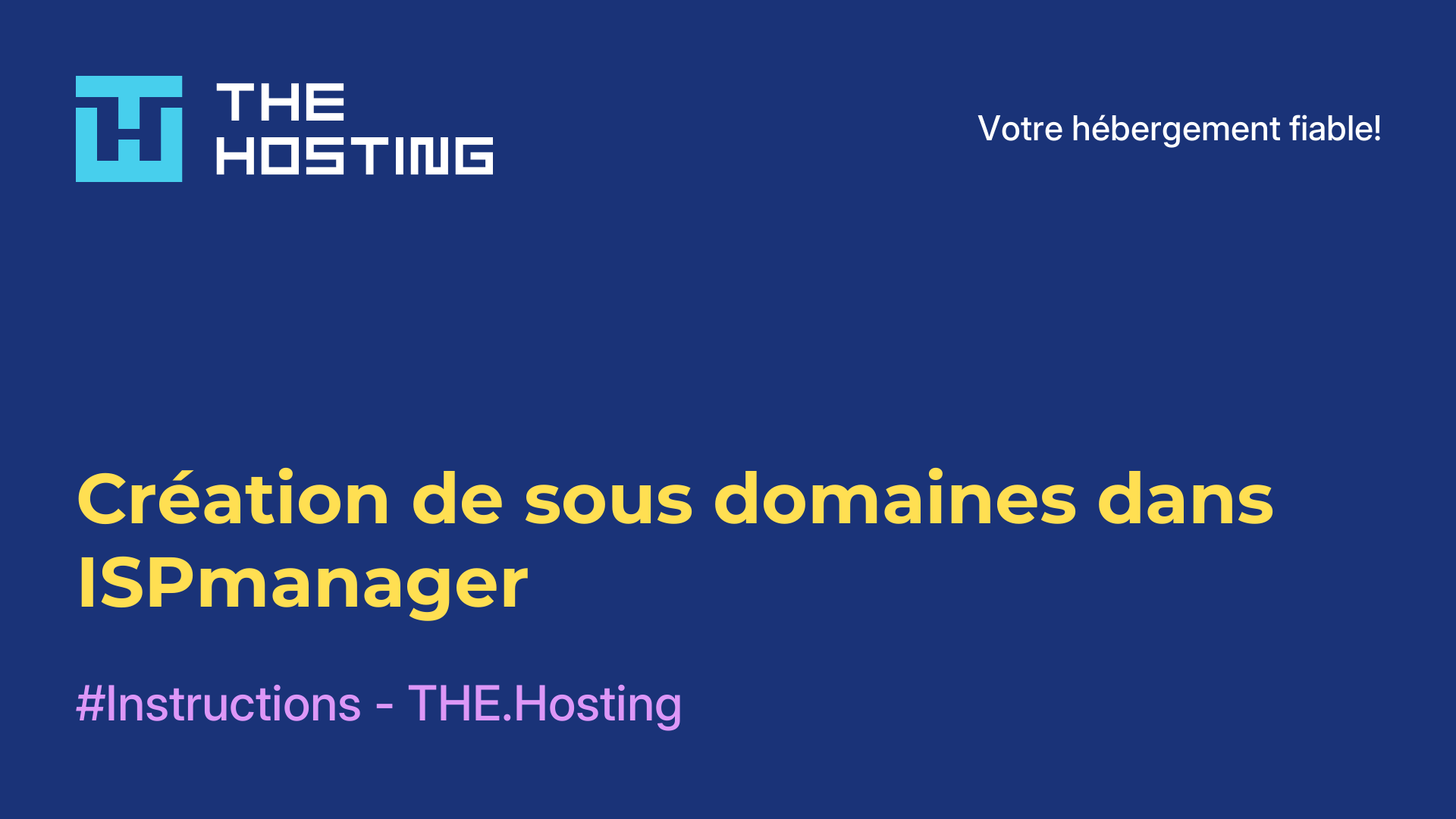 Création de sous-domaines dans ISPmanager