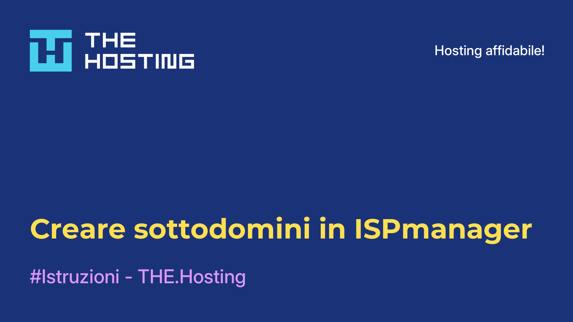 Creare sottodomini in ISPmanager