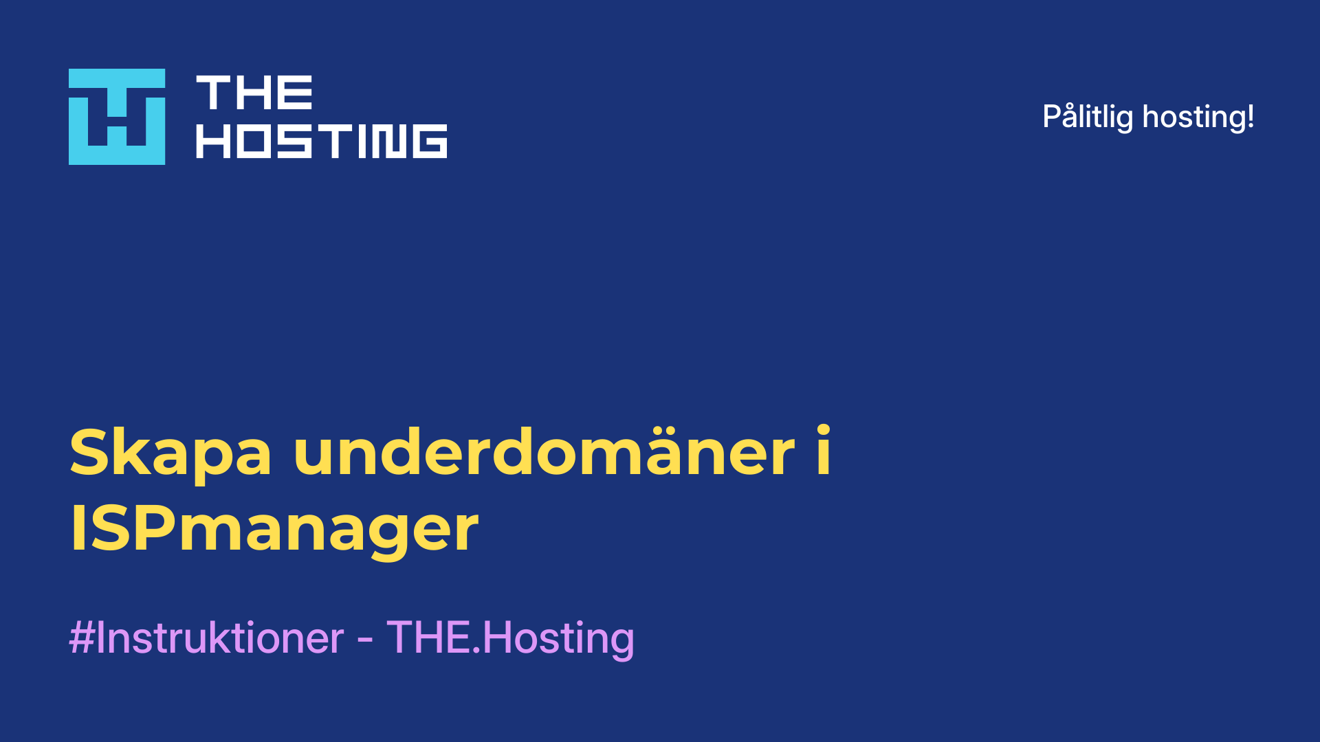 Skapa underdomäner i ISPmanager