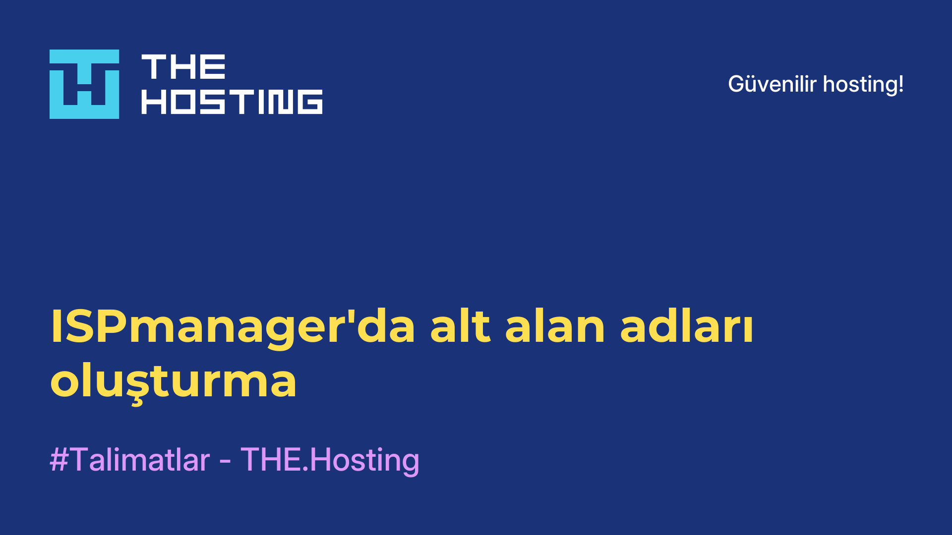 ISPmanager'da alt alan adları oluşturma