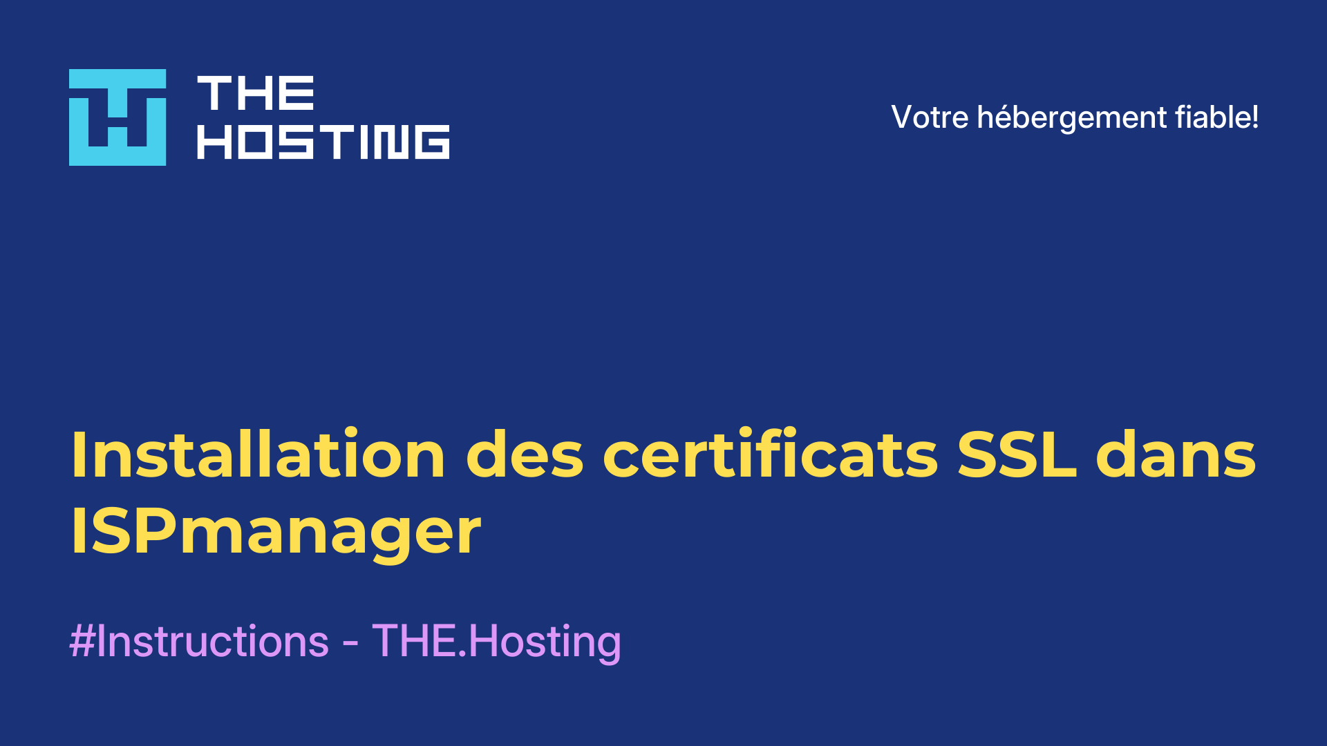 Installation des certificats SSL dans ISPmanager
