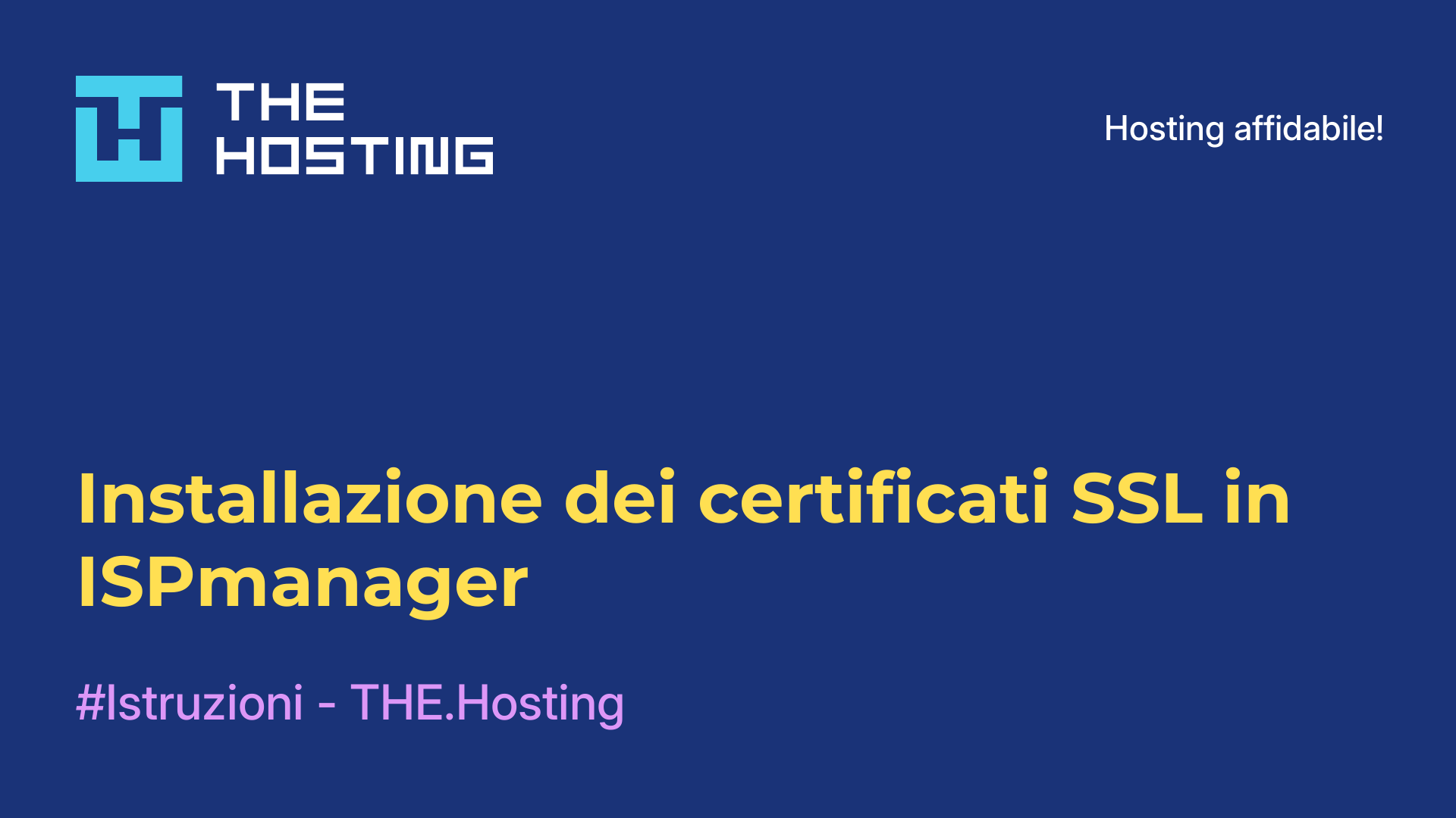 Installazione dei certificati SSL in ISPmanager