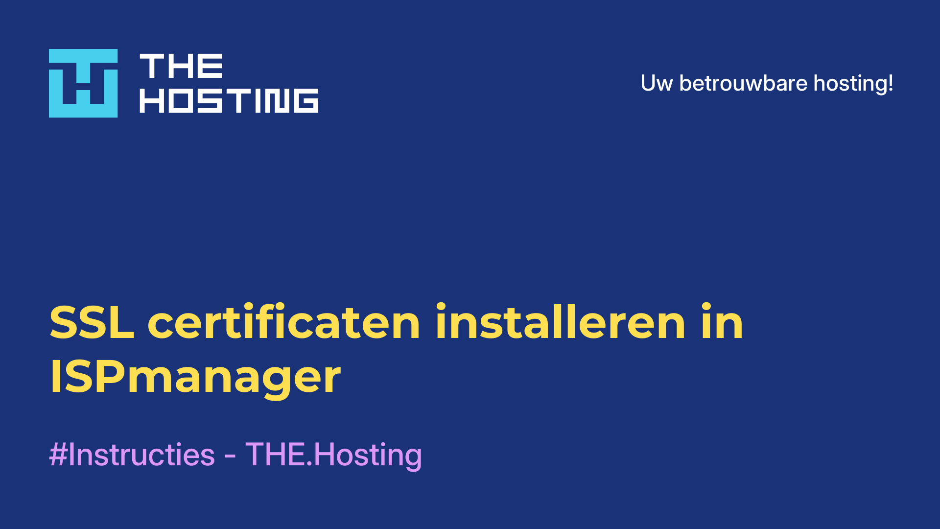 SSL-certificaten installeren in ISPmanager