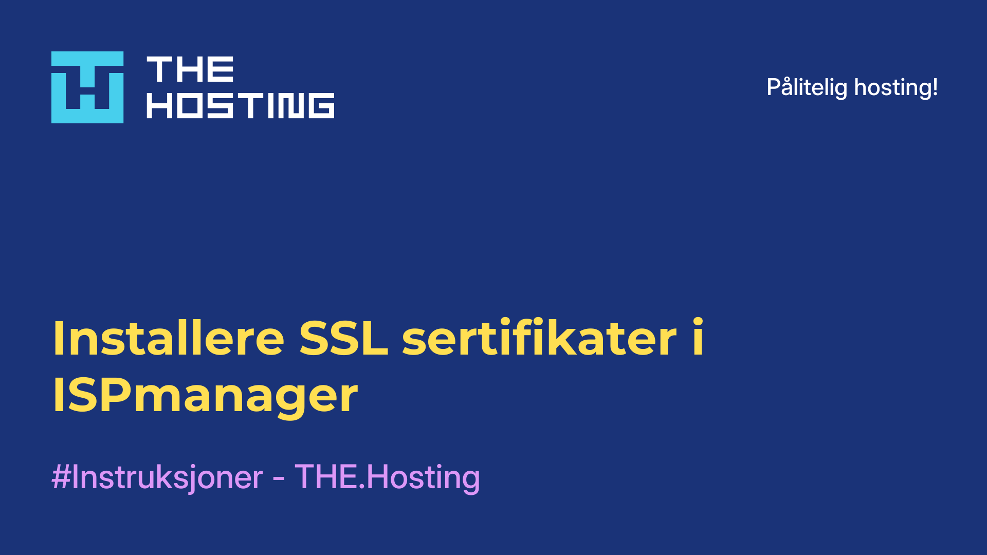 Installere SSL-sertifikater i ISPmanager