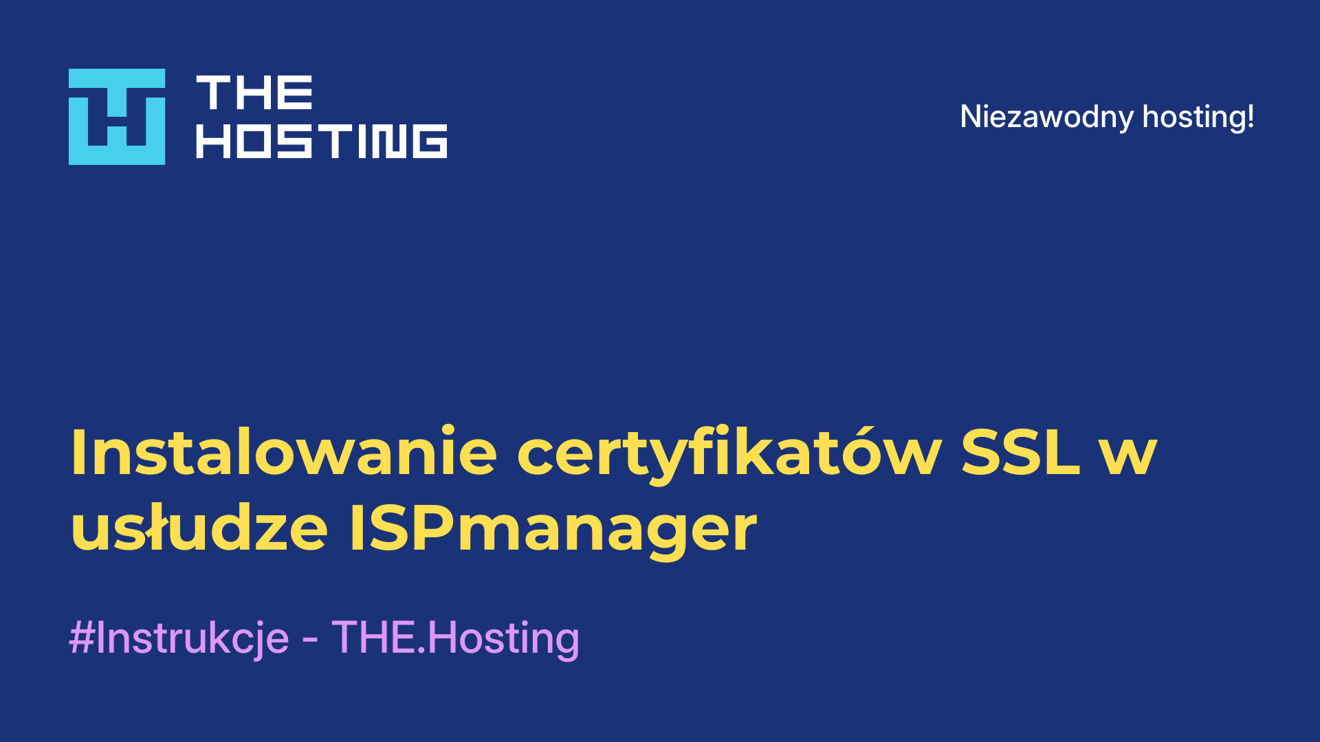 Instalowanie certyfikatów SSL w usłudze ISPmanager