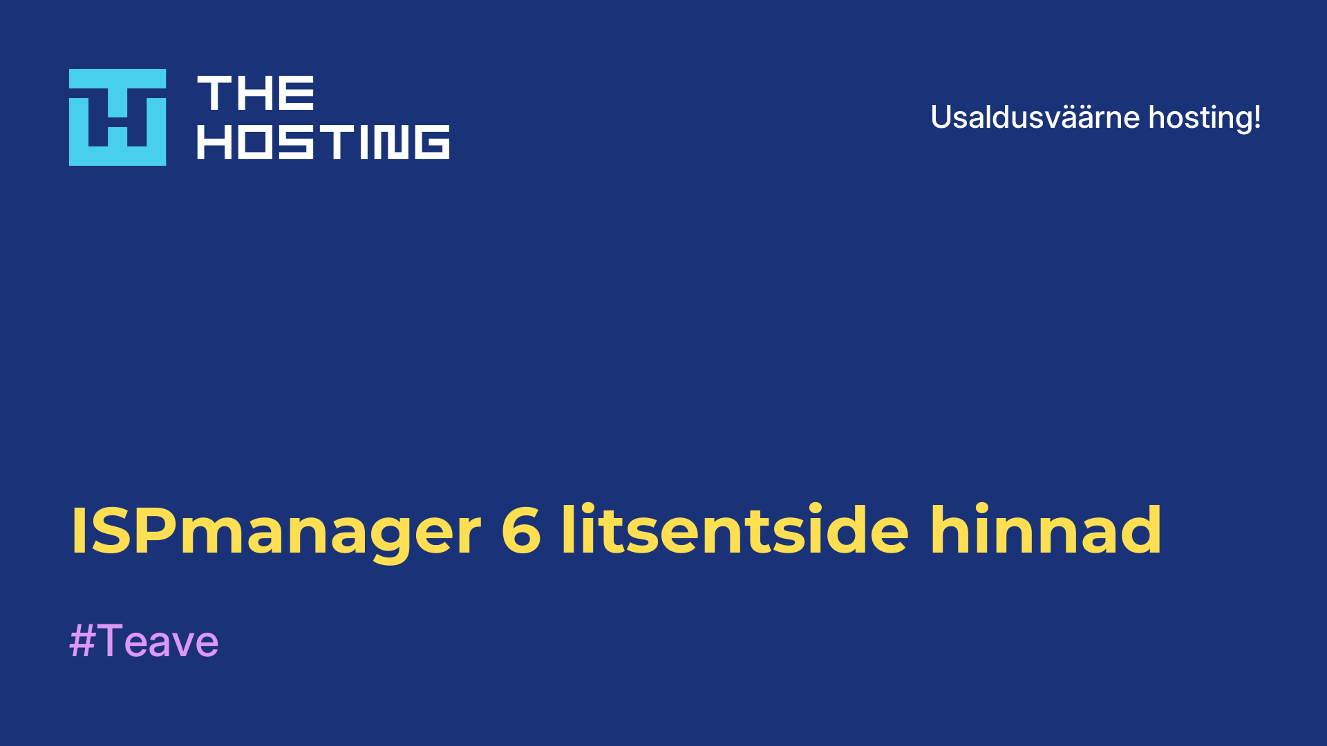 ISPmanager 6 litsentside hinnad