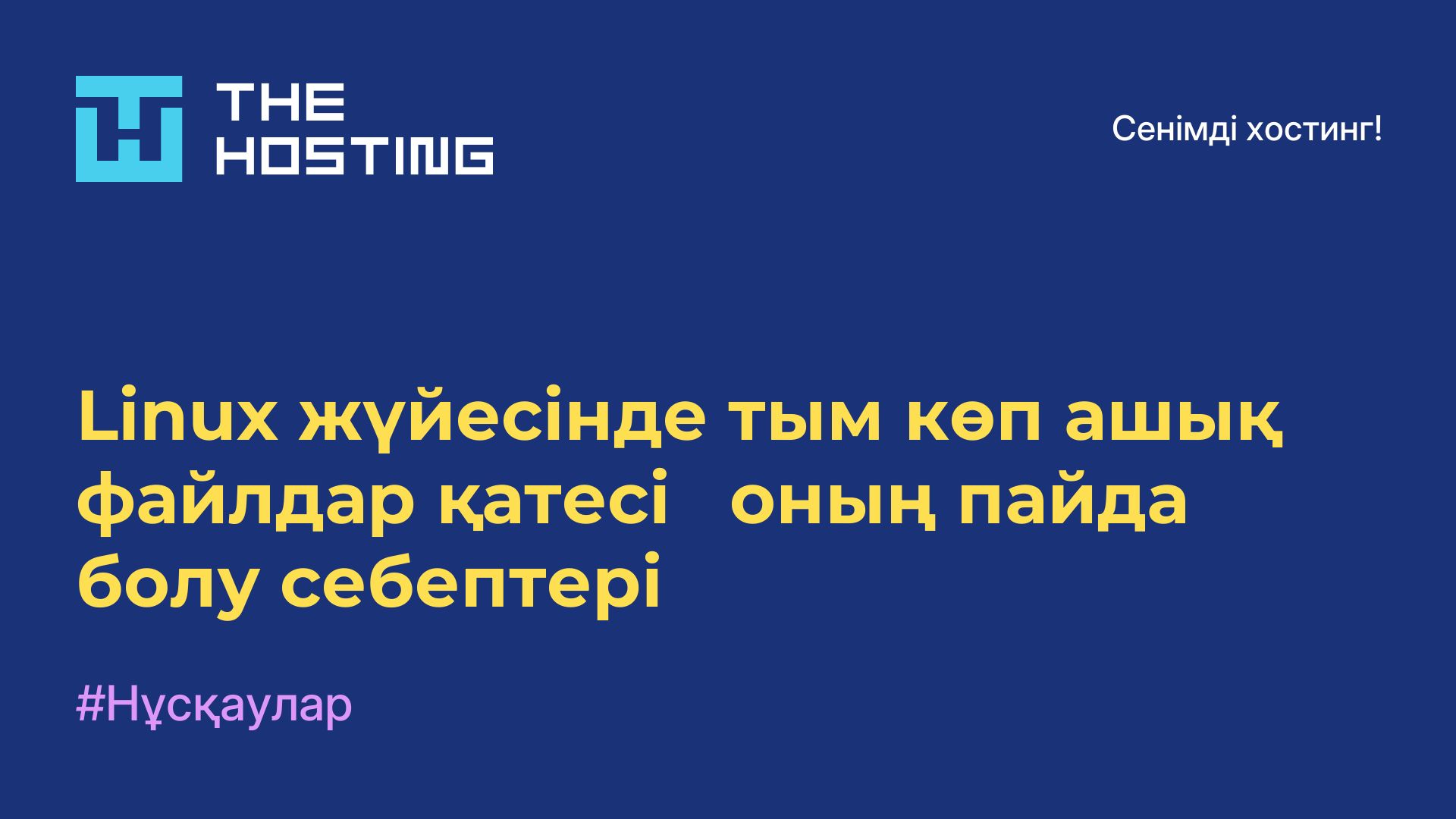 Linux жүйесінде тым көп ашық файлдар қатесі - оның пайда болу себептері