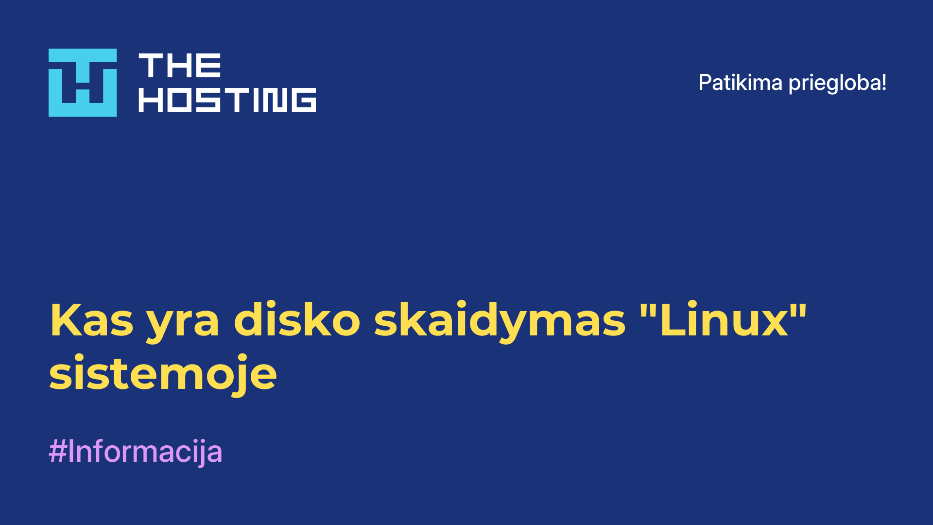 Kas yra disko skaidymas "Linux" sistemoje