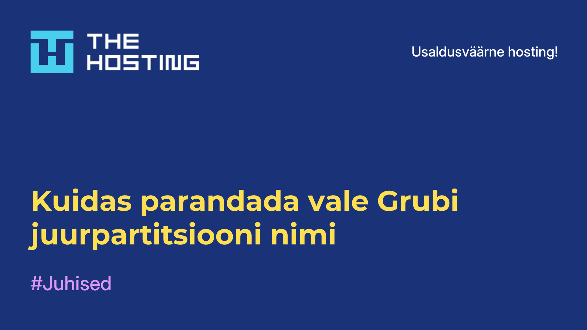 Kuidas parandada vale Grubi juurpartitsiooni nimi