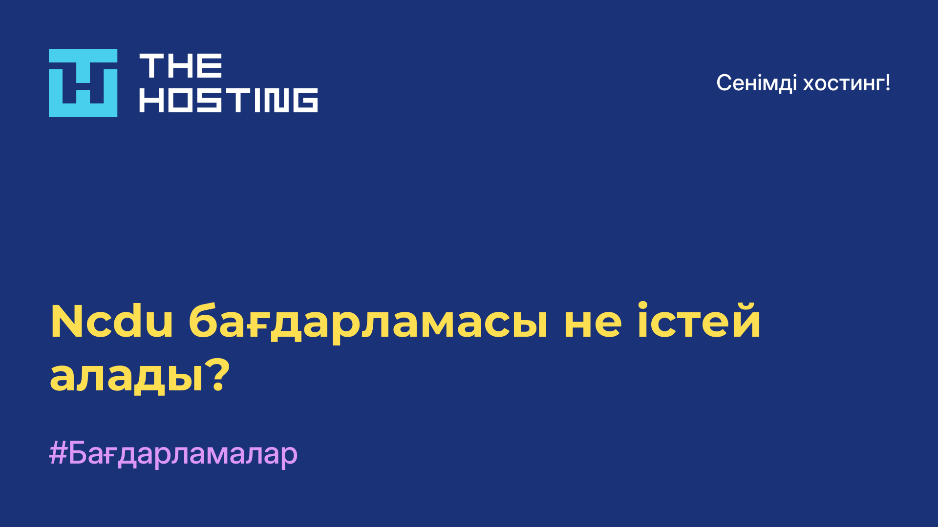 Ncdu бағдарламасы не істей алады?