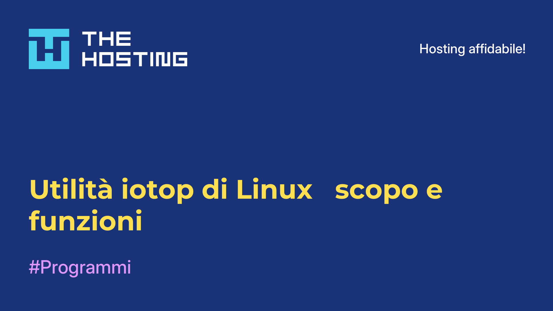 Utilità iotop di Linux - scopo e funzioni