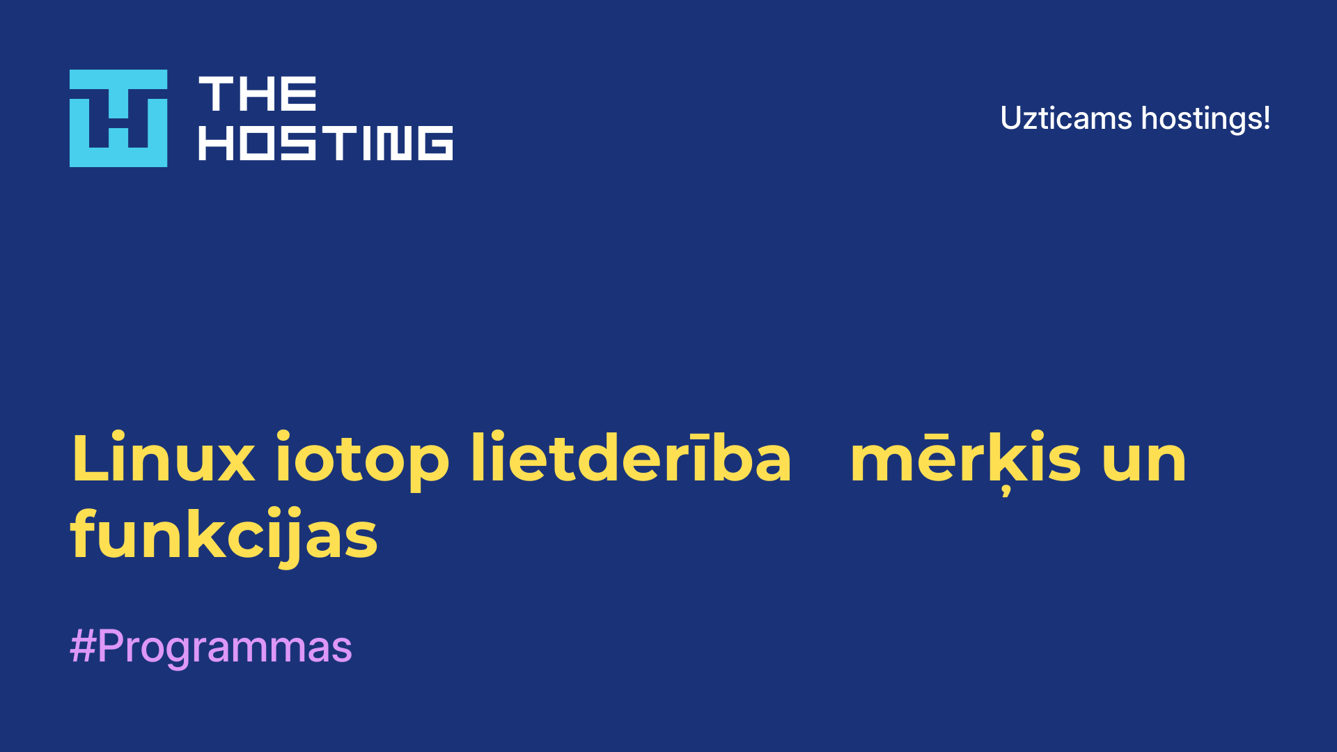 Linux iotop lietderība - mērķis un funkcijas