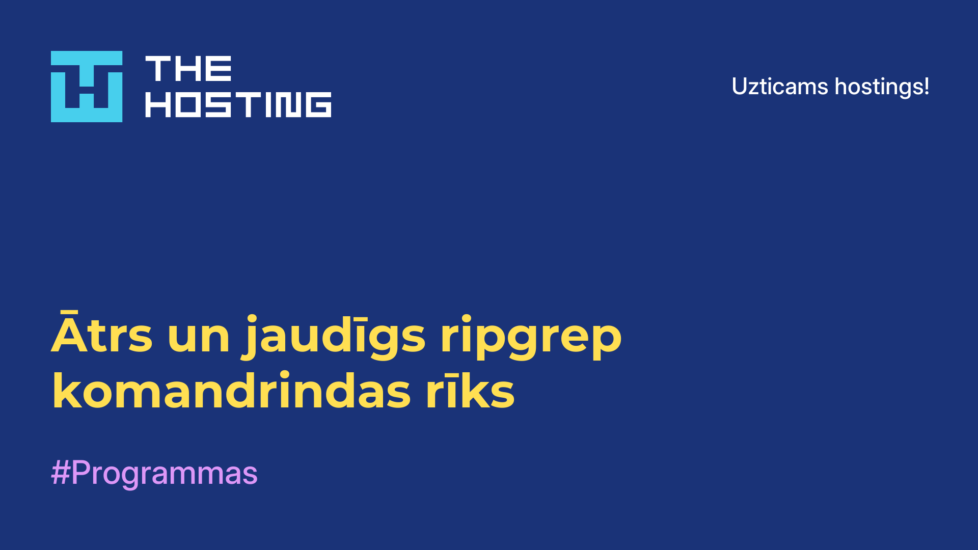 Ātrs un jaudīgs ripgrep komandrindas rīks