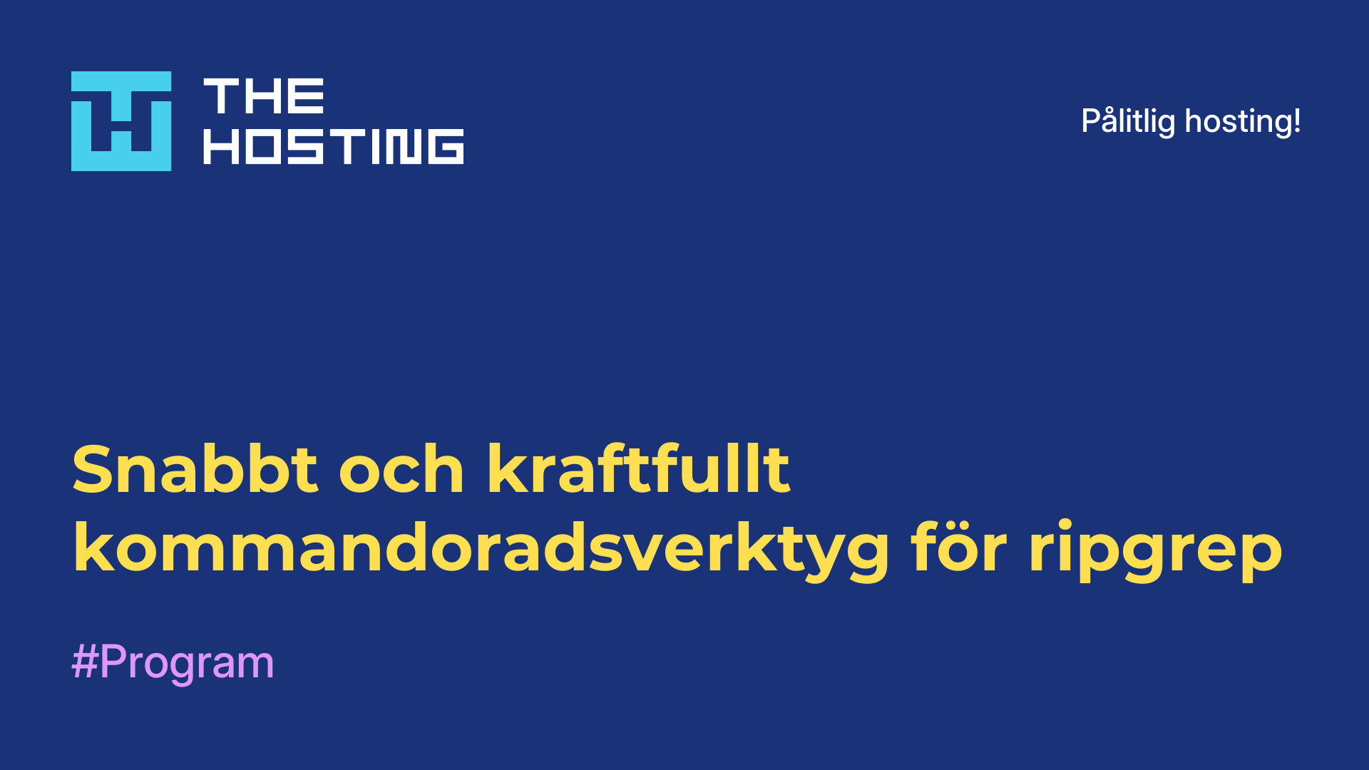 Snabbt och kraftfullt kommandoradsverktyg för ripgrep