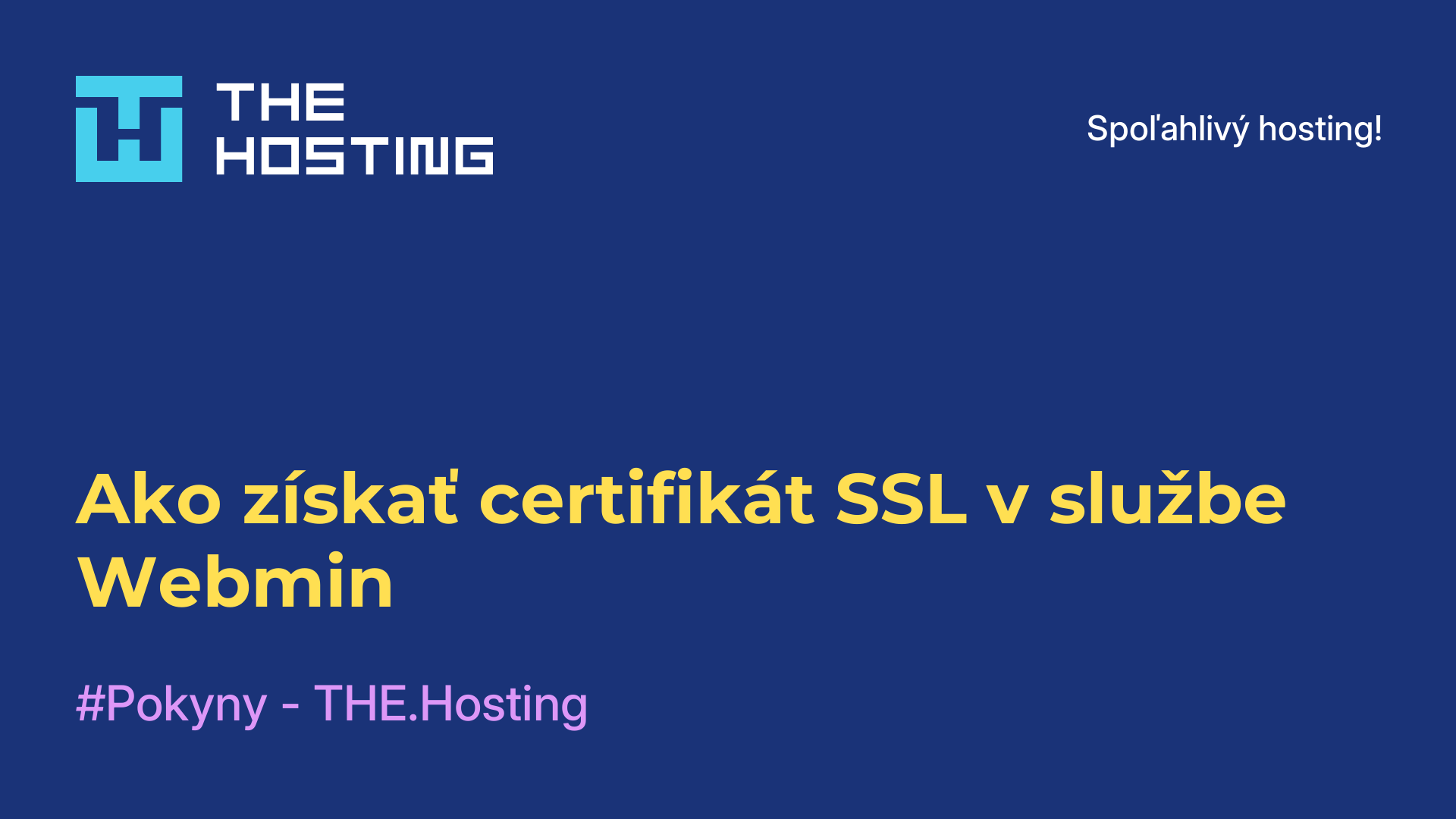 Ako získať certifikát SSL v službe Webmin
