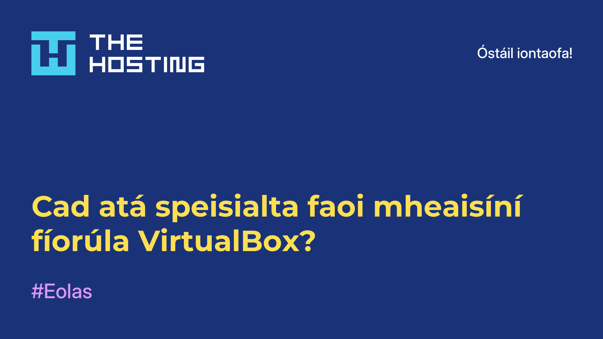 Cad atá speisialta faoi mheaisíní fíorúla VirtualBox?