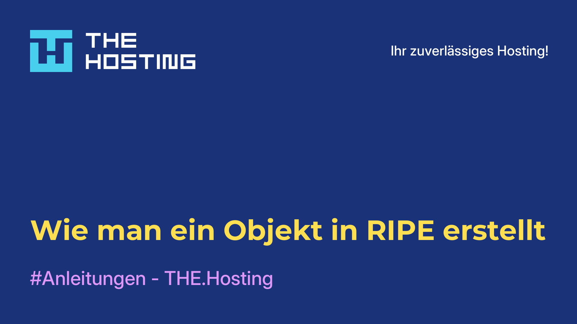 Wie man ein Objekt in RIPE erstellt