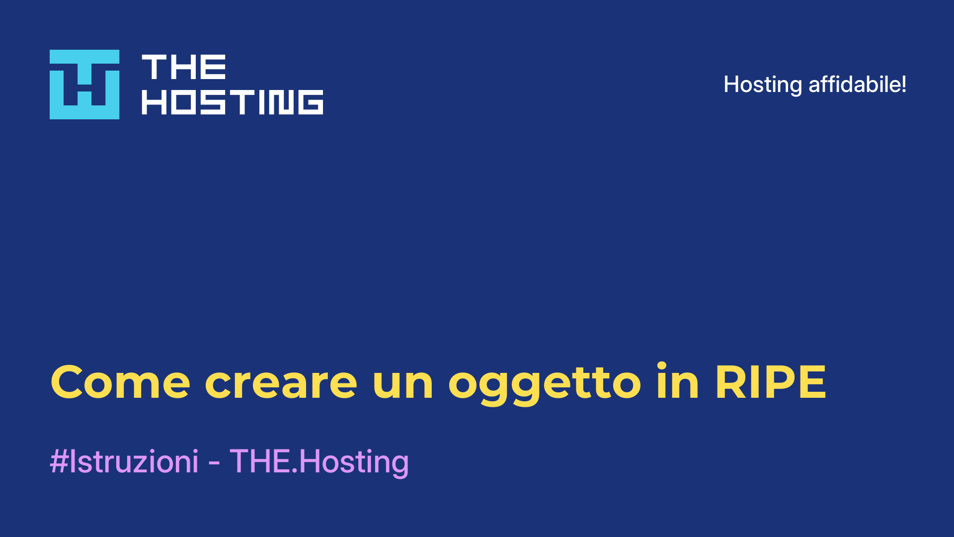 Come creare un oggetto in RIPE