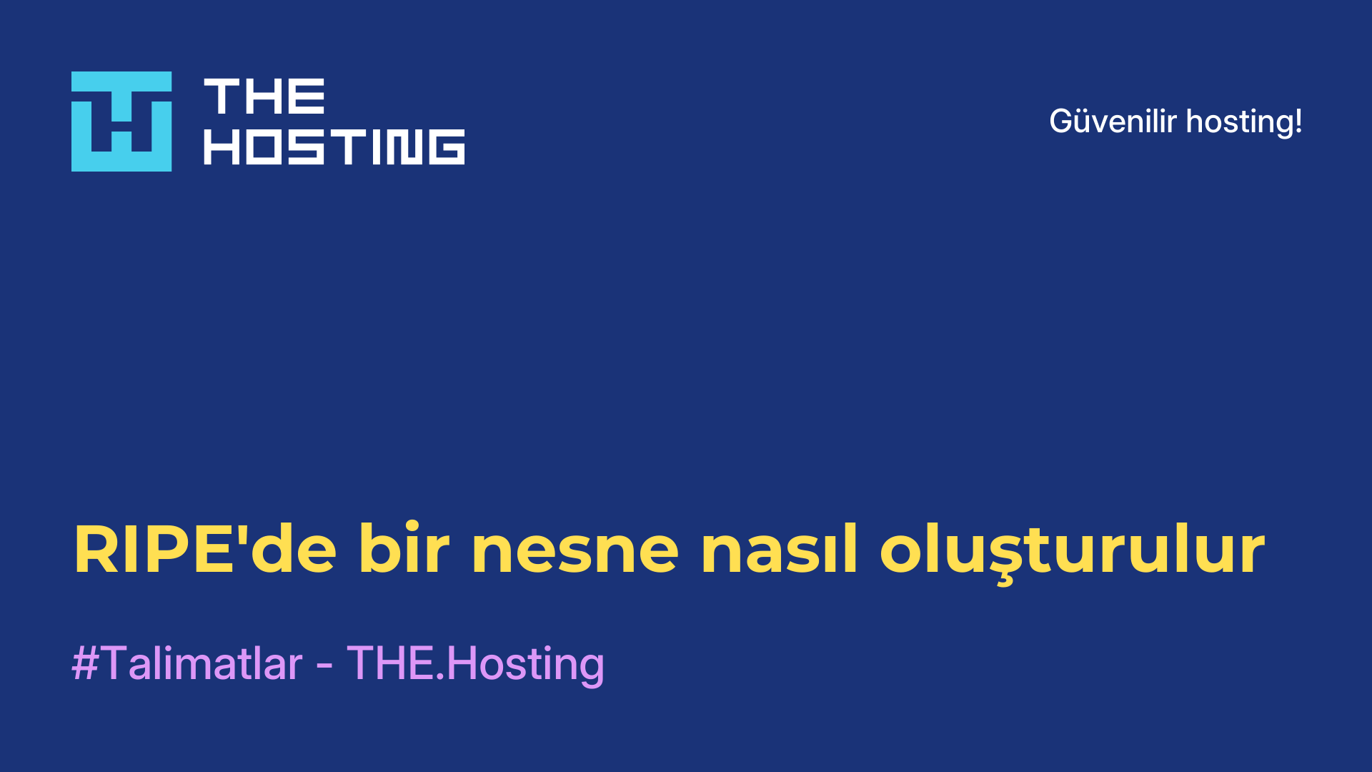 RIPE'de bir nesne nasıl oluşturulur