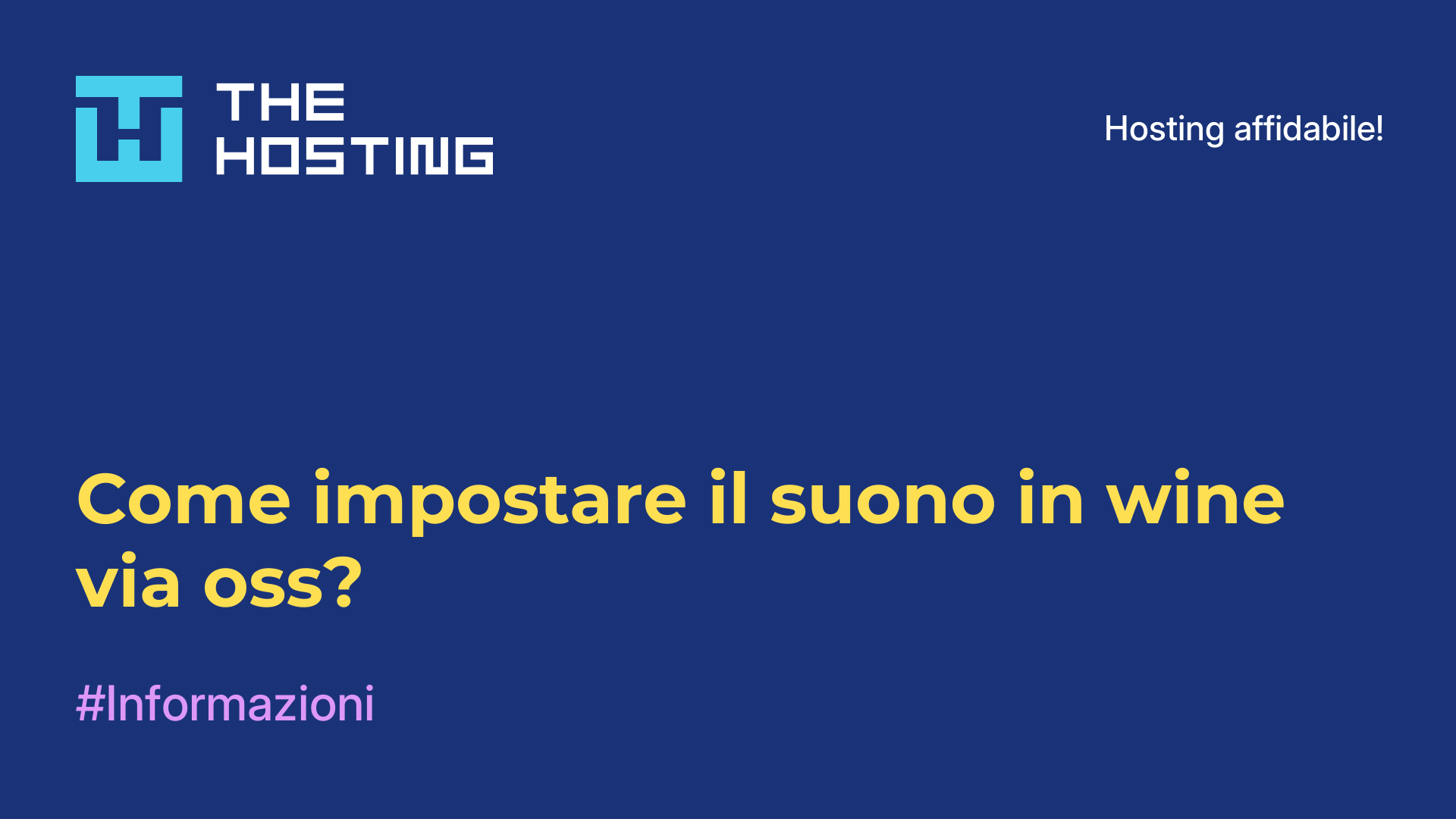 Come impostare il suono in wine via oss?