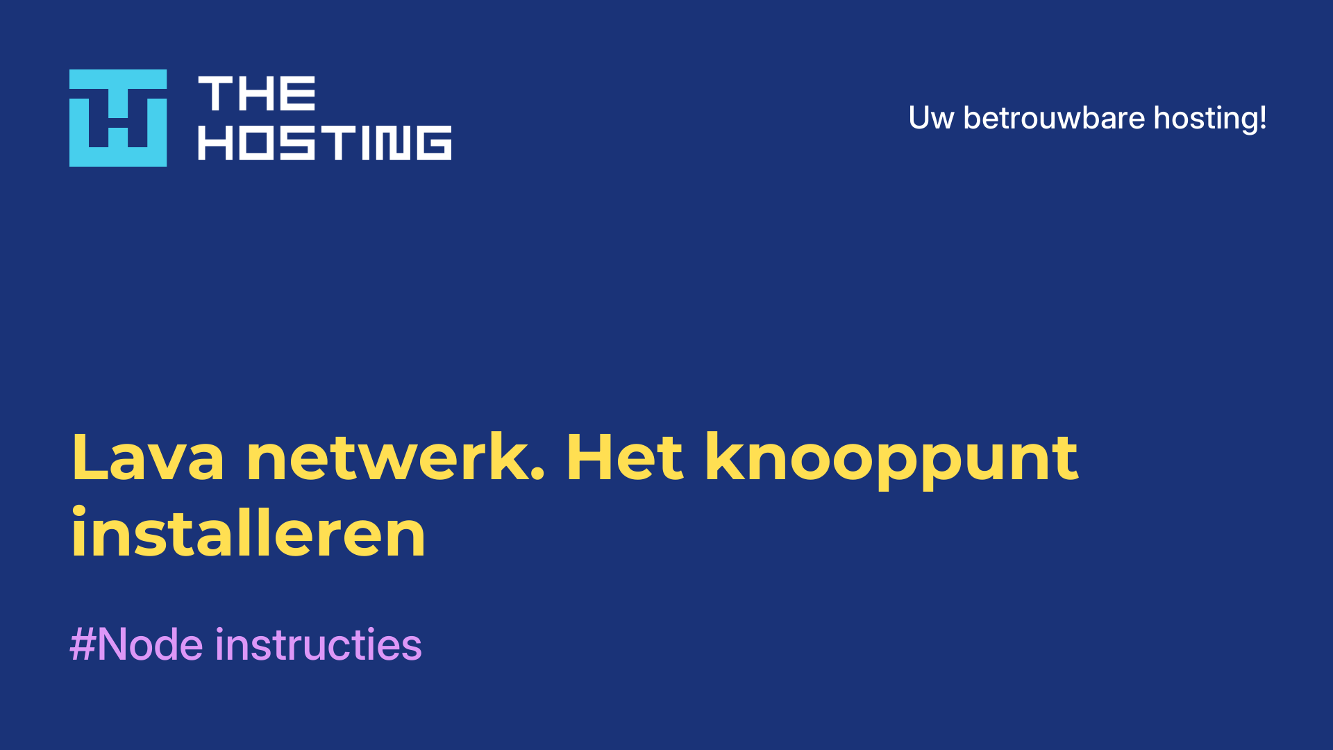 Lava-netwerk. Het knooppunt installeren